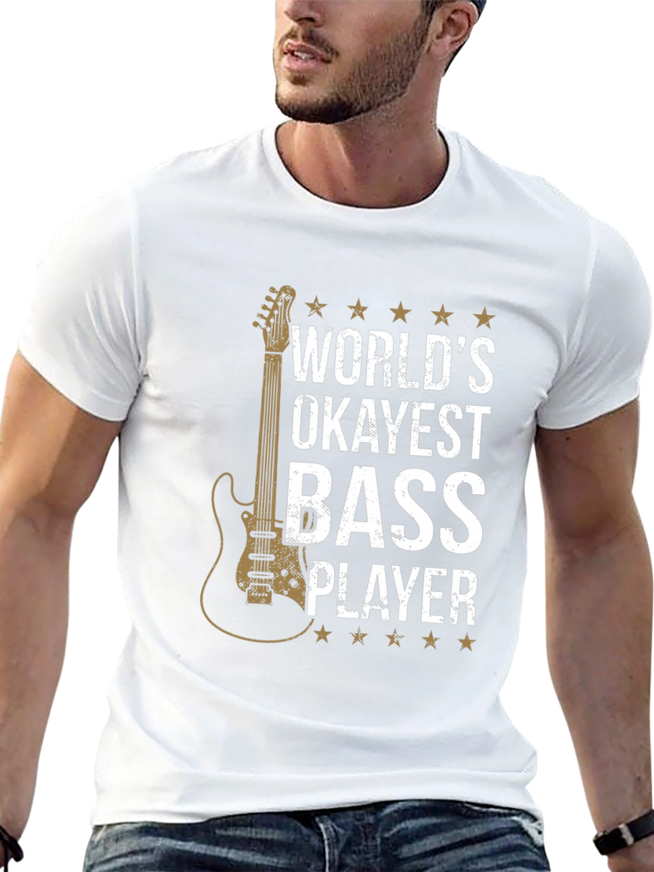 Black World's Okayest Bass Player T-Shirt view 13