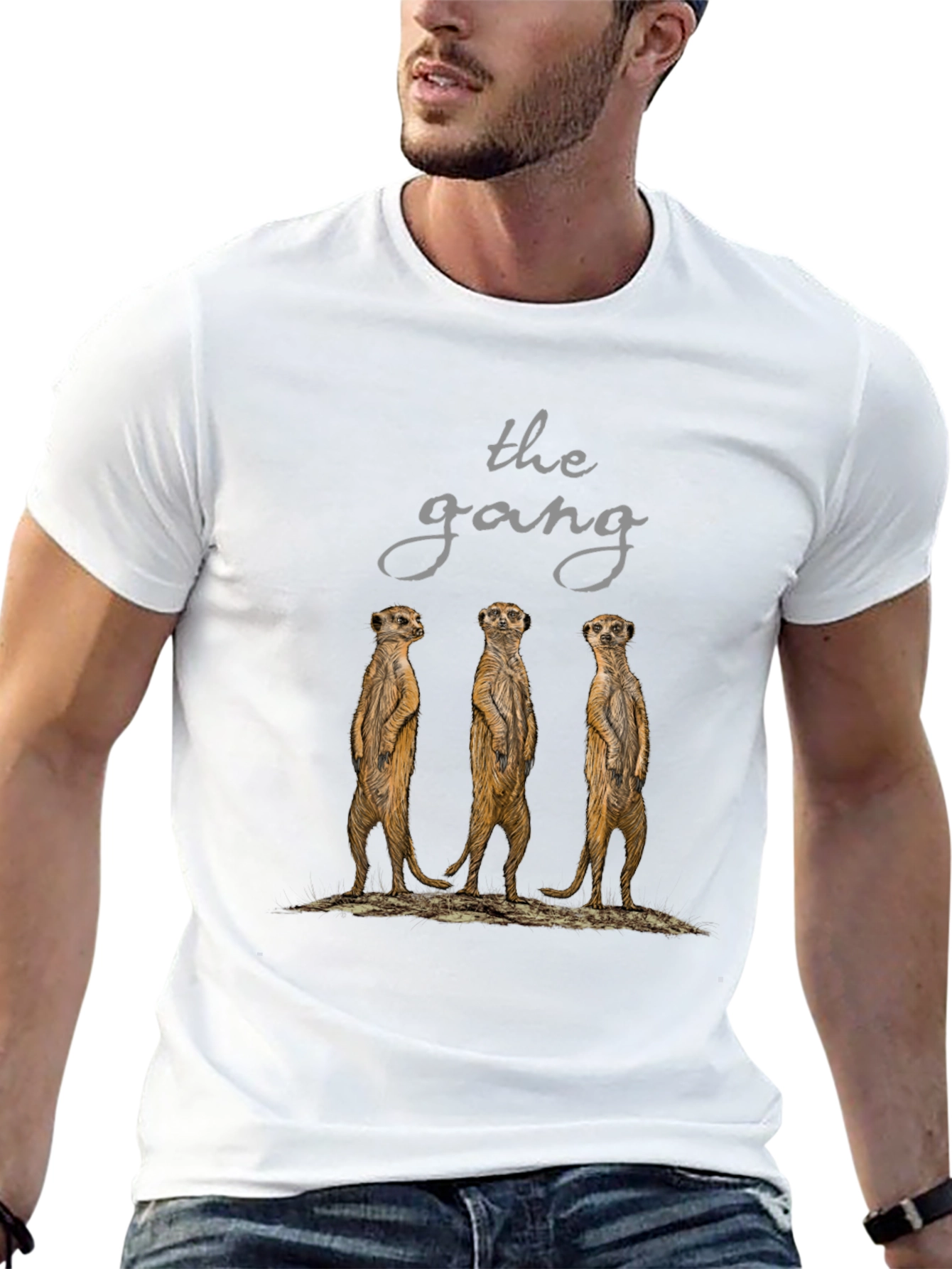 Black Meerkat Gang T-Shirt - Black Cotton Tee view 13