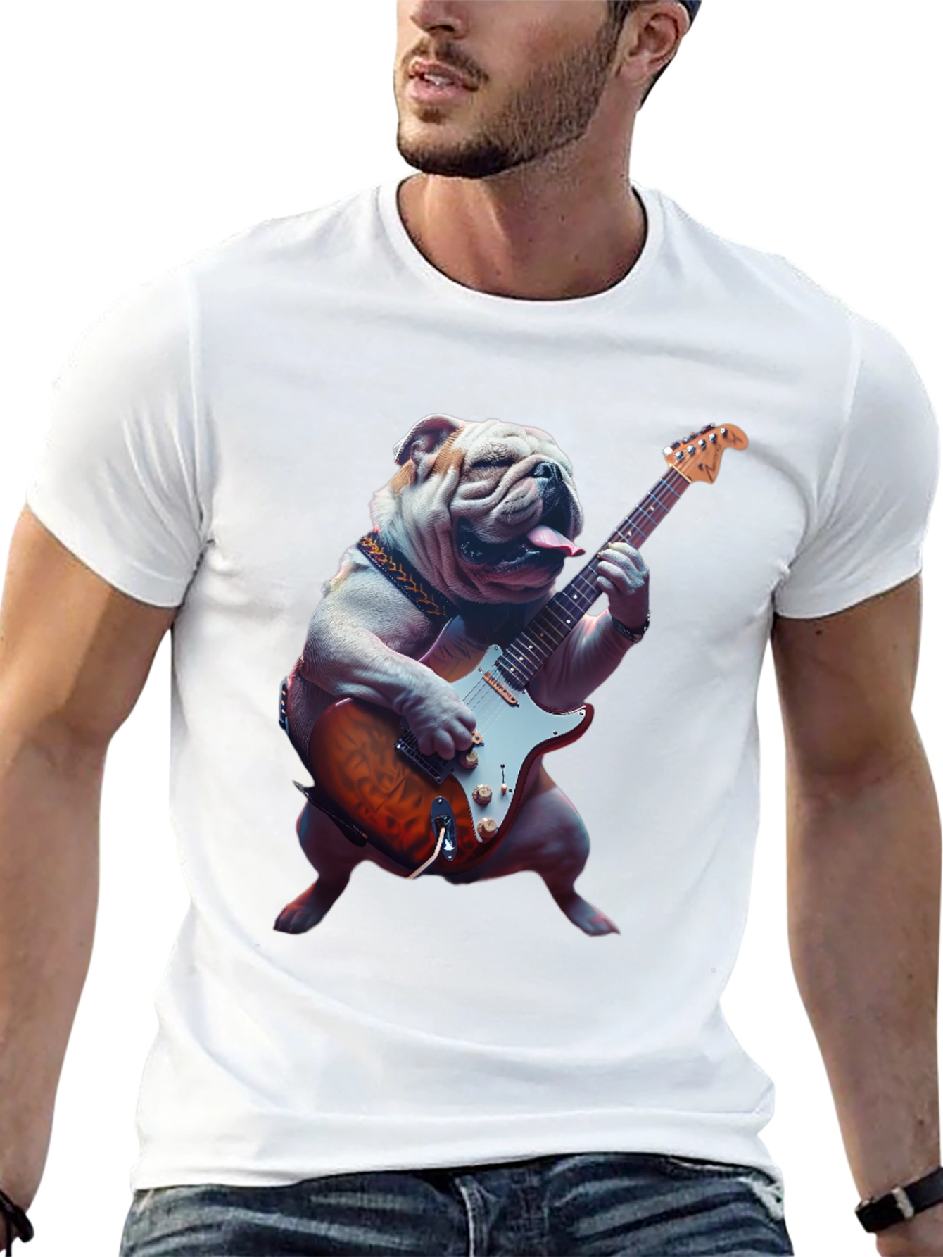 Black Bulldog Guitarist T-Shirt view 13