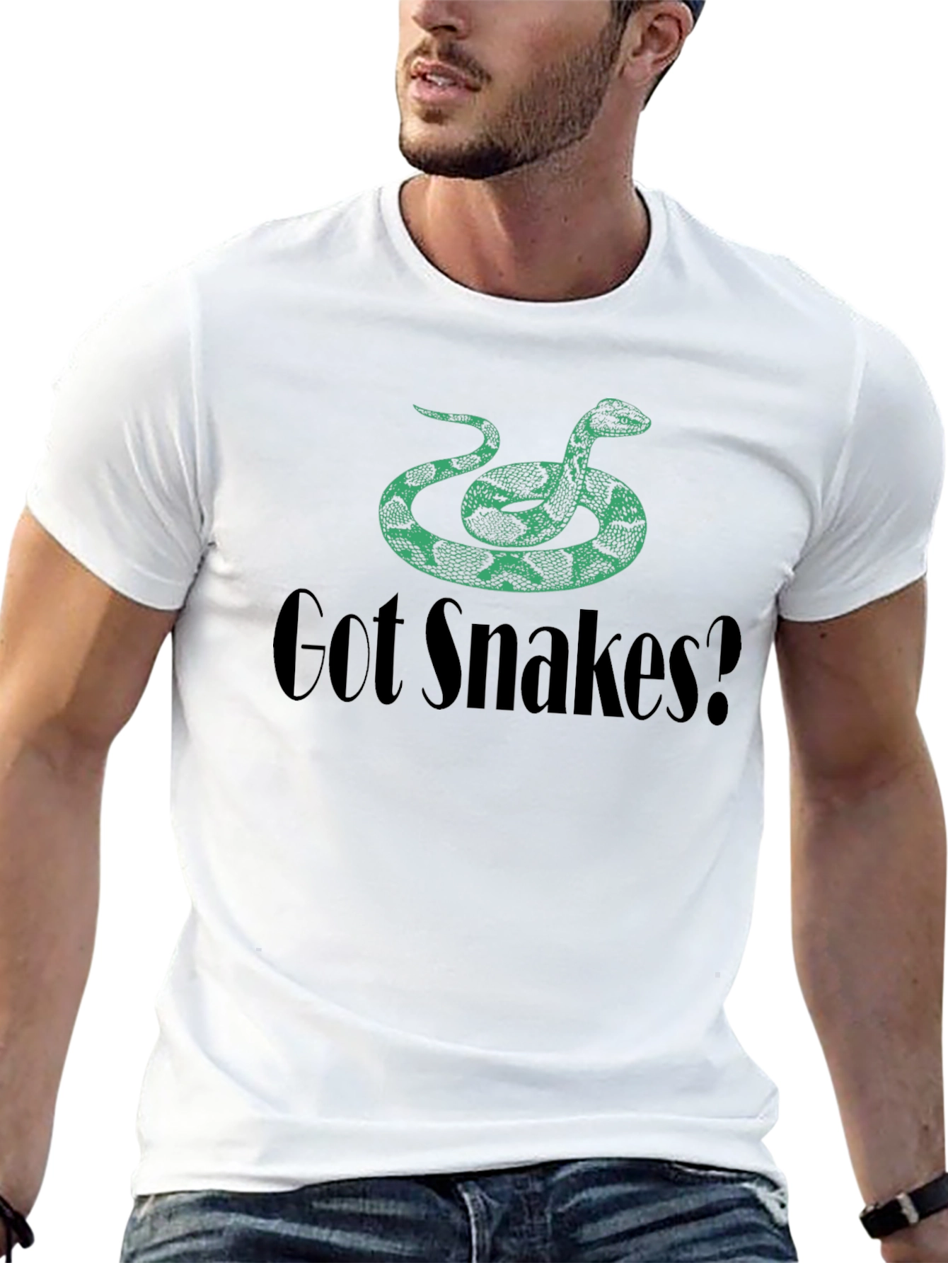Black Got Snakes? Graphic Tee - Black Cotton T-Shirt view 13