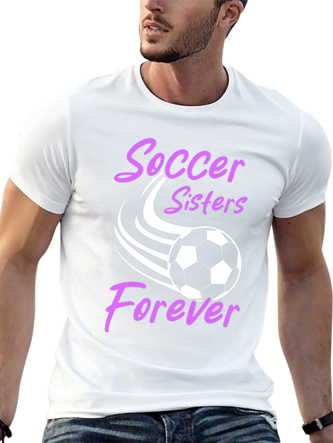Black Soccer Sisters Forever Graphic T-Shirt view 13
