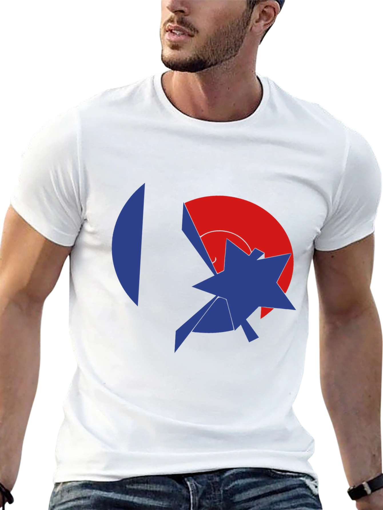 Black Abstract Graphic Black Tee - Modern Casual Style view 13