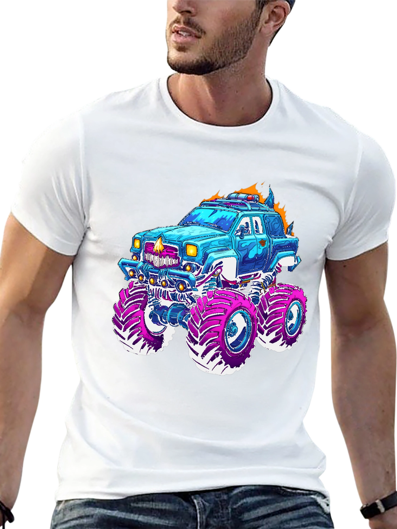 Black Monster Truck Graphic Tee - Cool Design! view 13