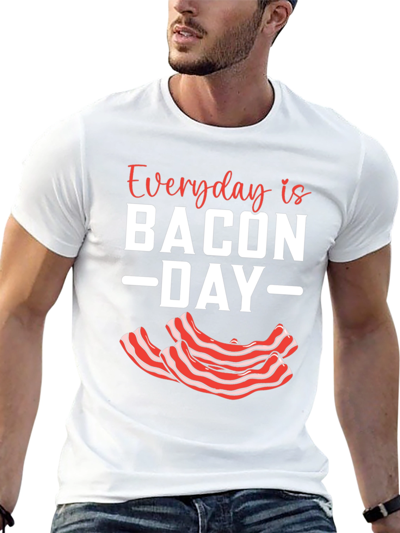 Black Everyday Is Bacon Day T-Shirt view 13