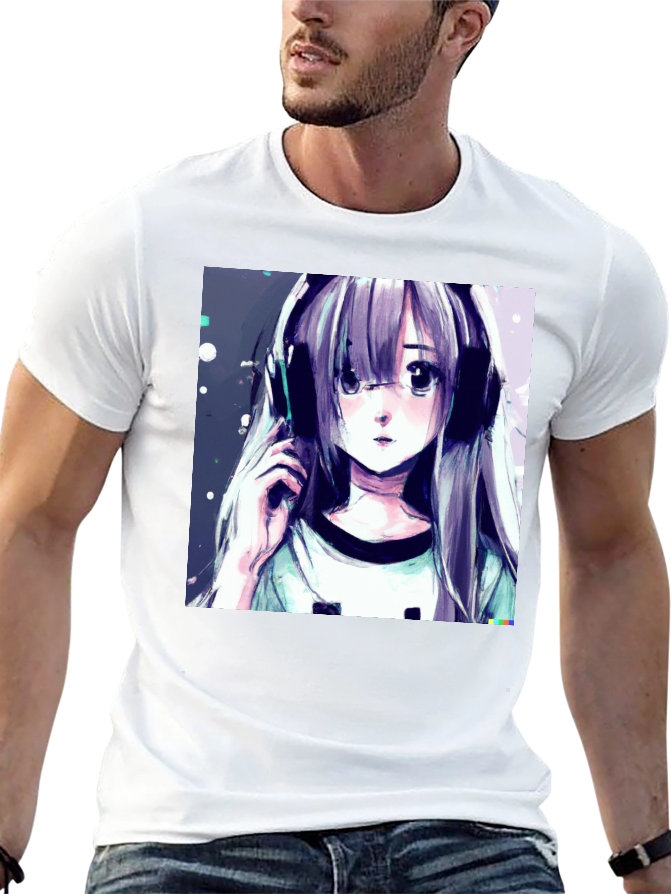 Black Anime Girl Graphic Tee - Stylish Black T-Shirt view 13