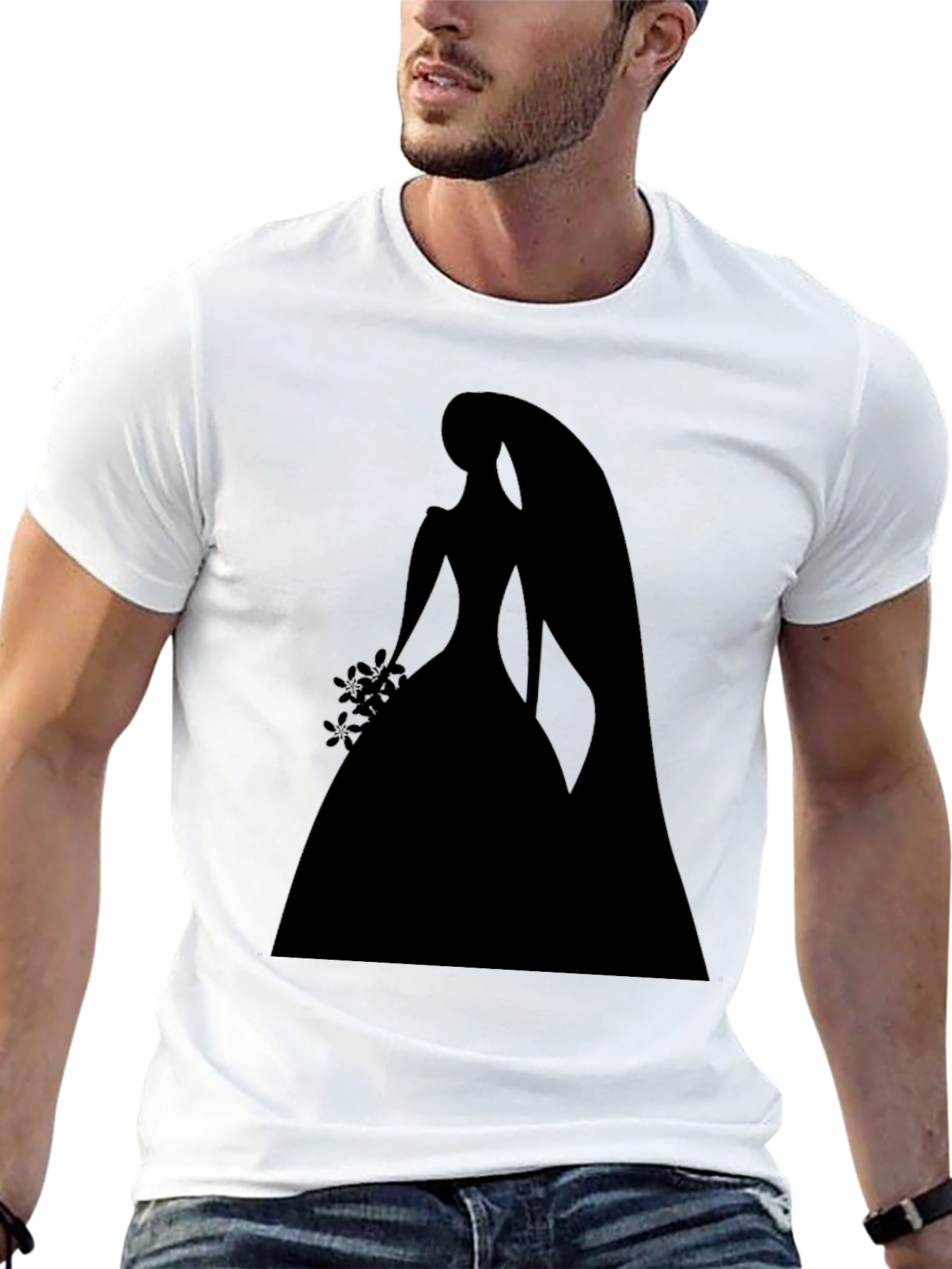 Black Bridal Silhouette Graphic Tee - Black view 13