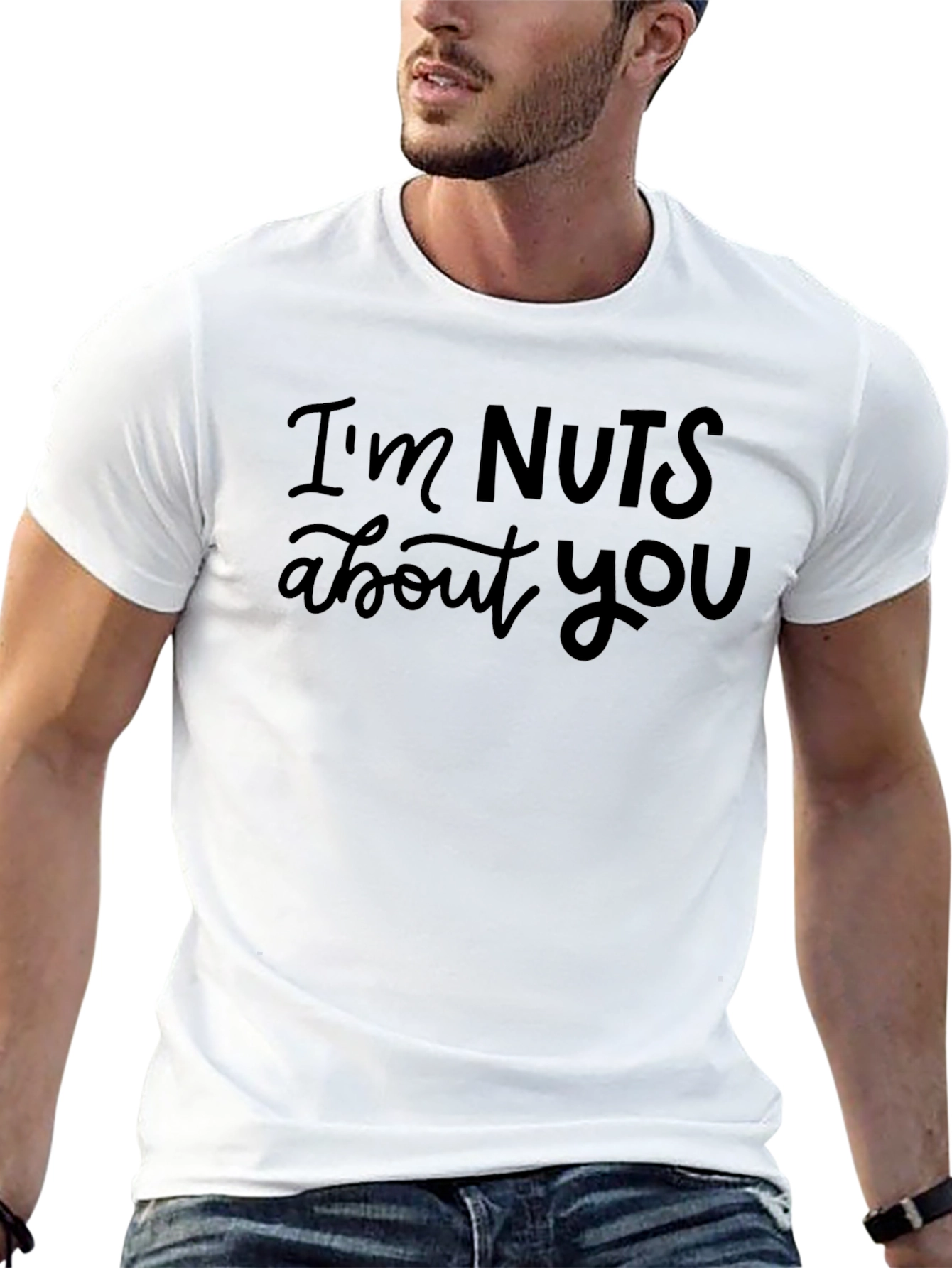Black I'm Nuts About You Graphic Tee - Black view 13