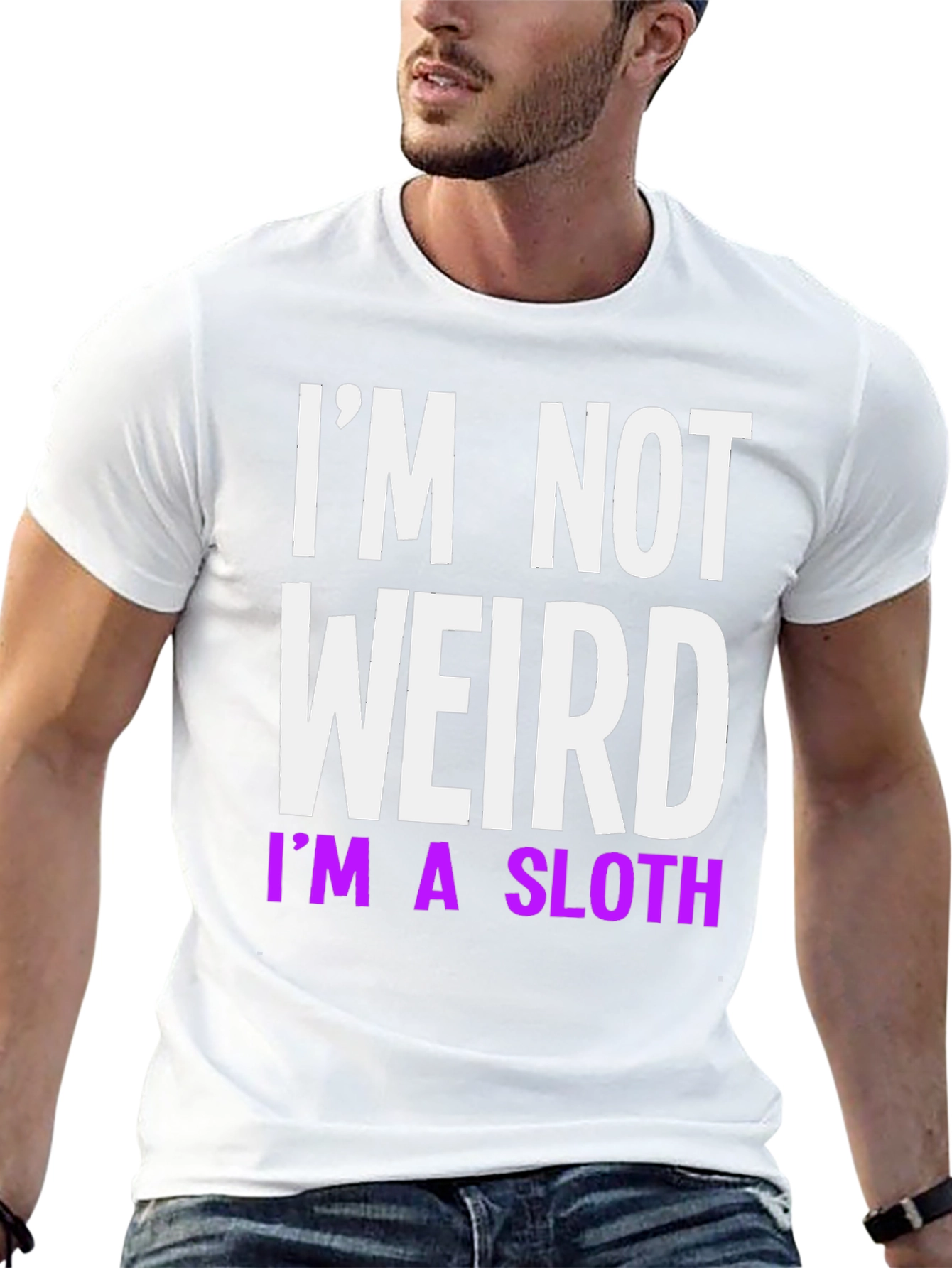 Black I'm Not Weird, I'm a Sloth T-Shirt view 13