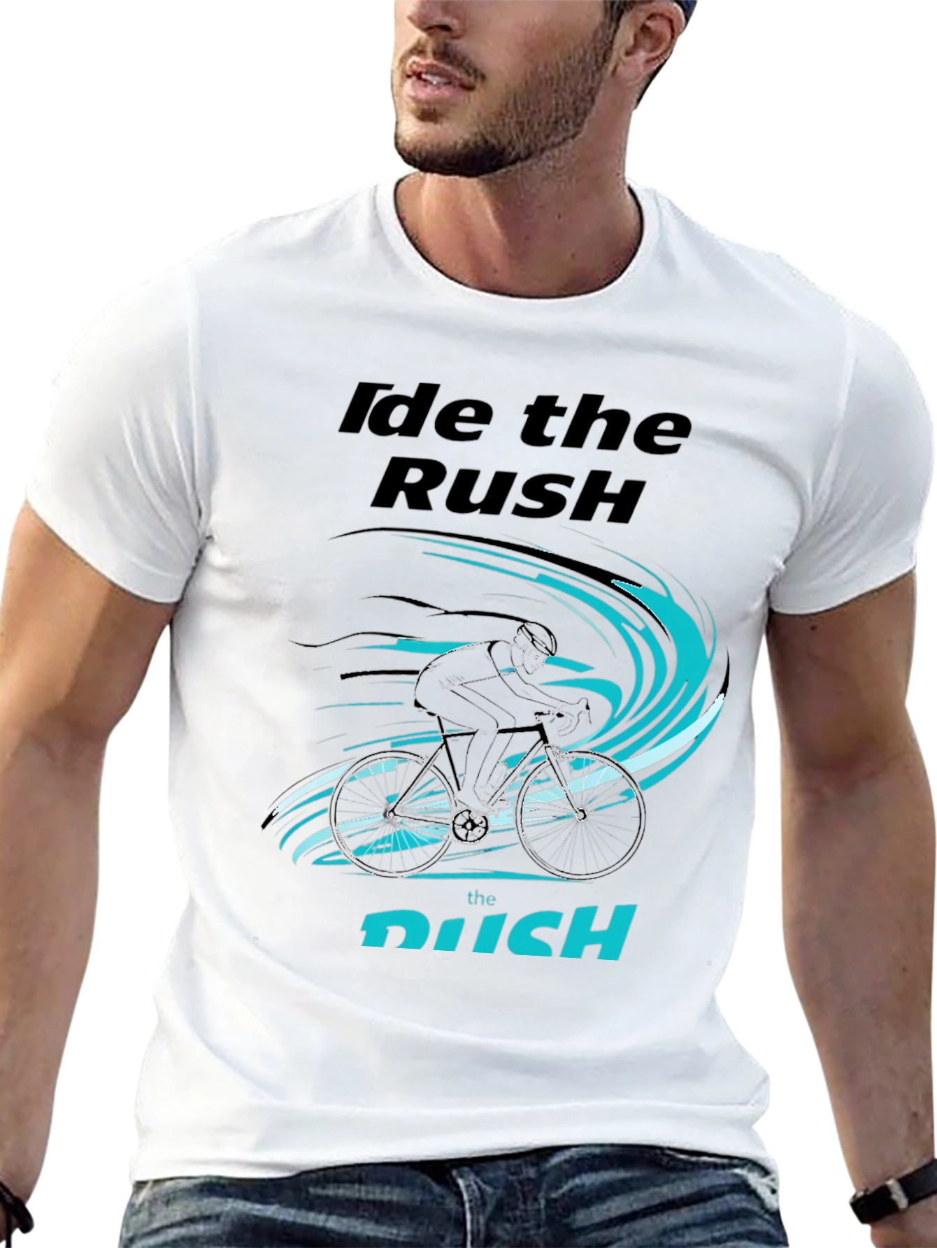 Black Ride the Rush Cycling T-Shirt view 13