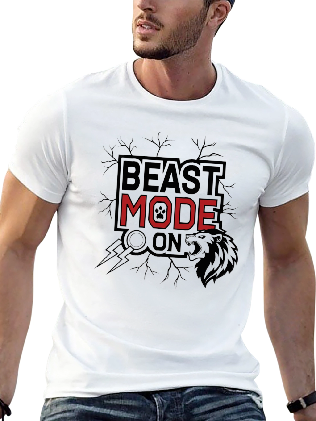 Black Beast Mode On Black T-Shirt view 13