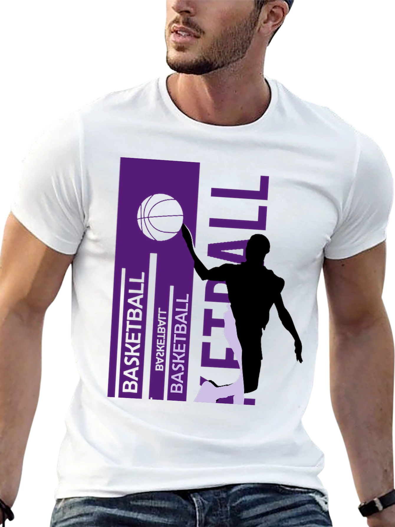 Black Basketball Graphic Print Tee - Stylish Activewear view 13