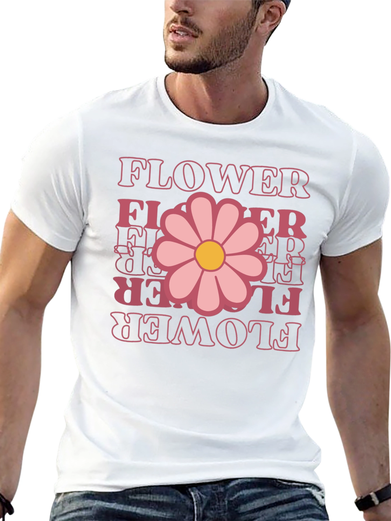 Black Retro Flower Power Graphic Tee view 13