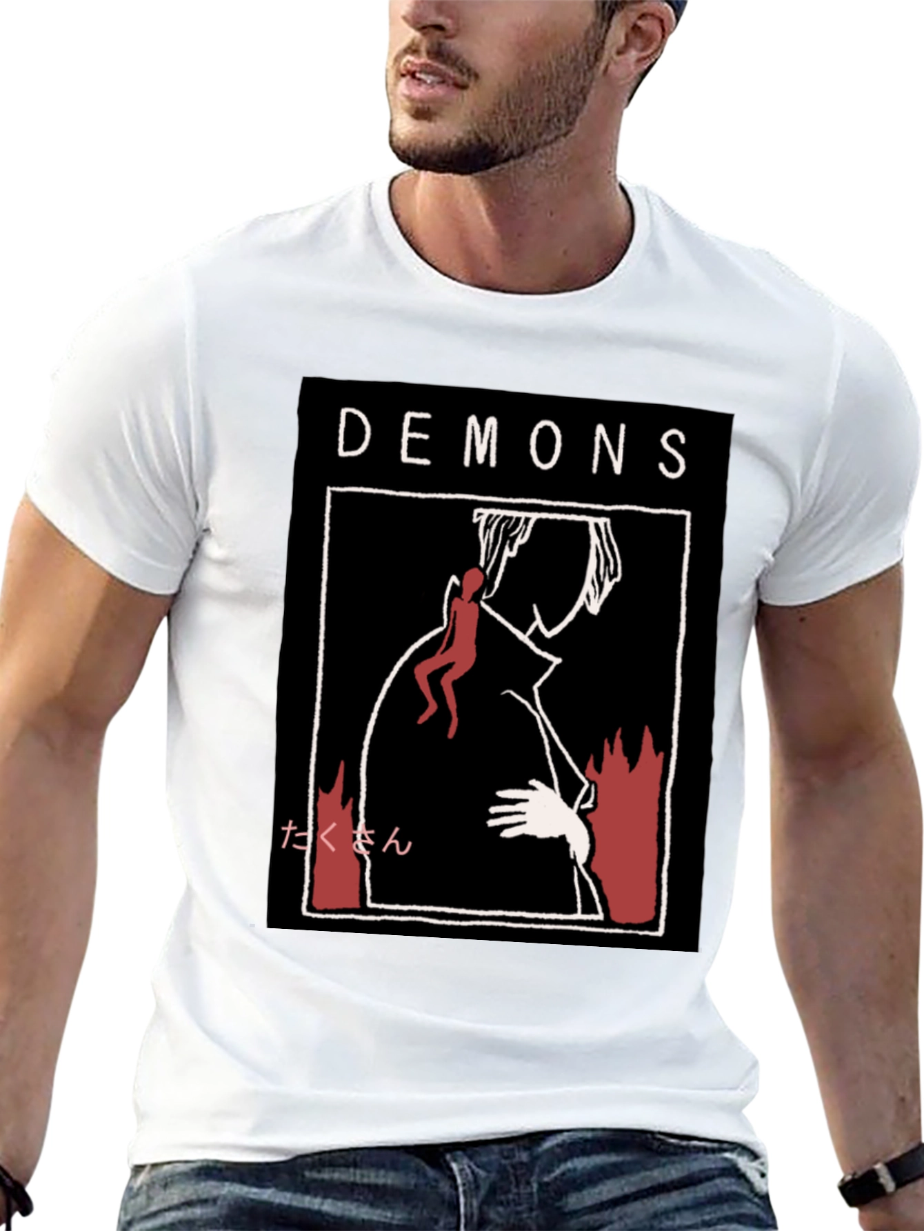 Black Demons Graphic Print T-Shirt view 13