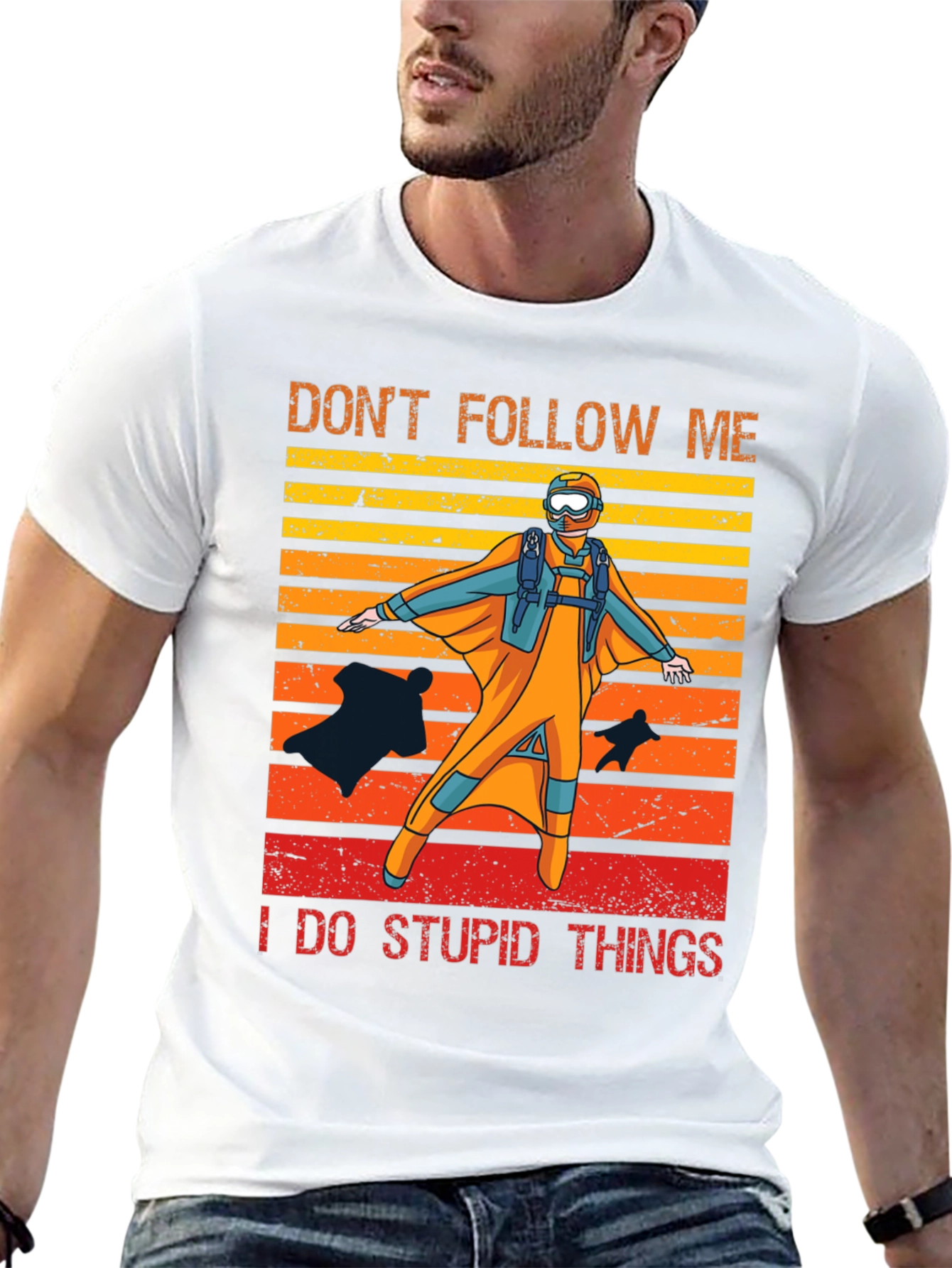 Black Don't Follow Me Parachute T-Shirt view 13