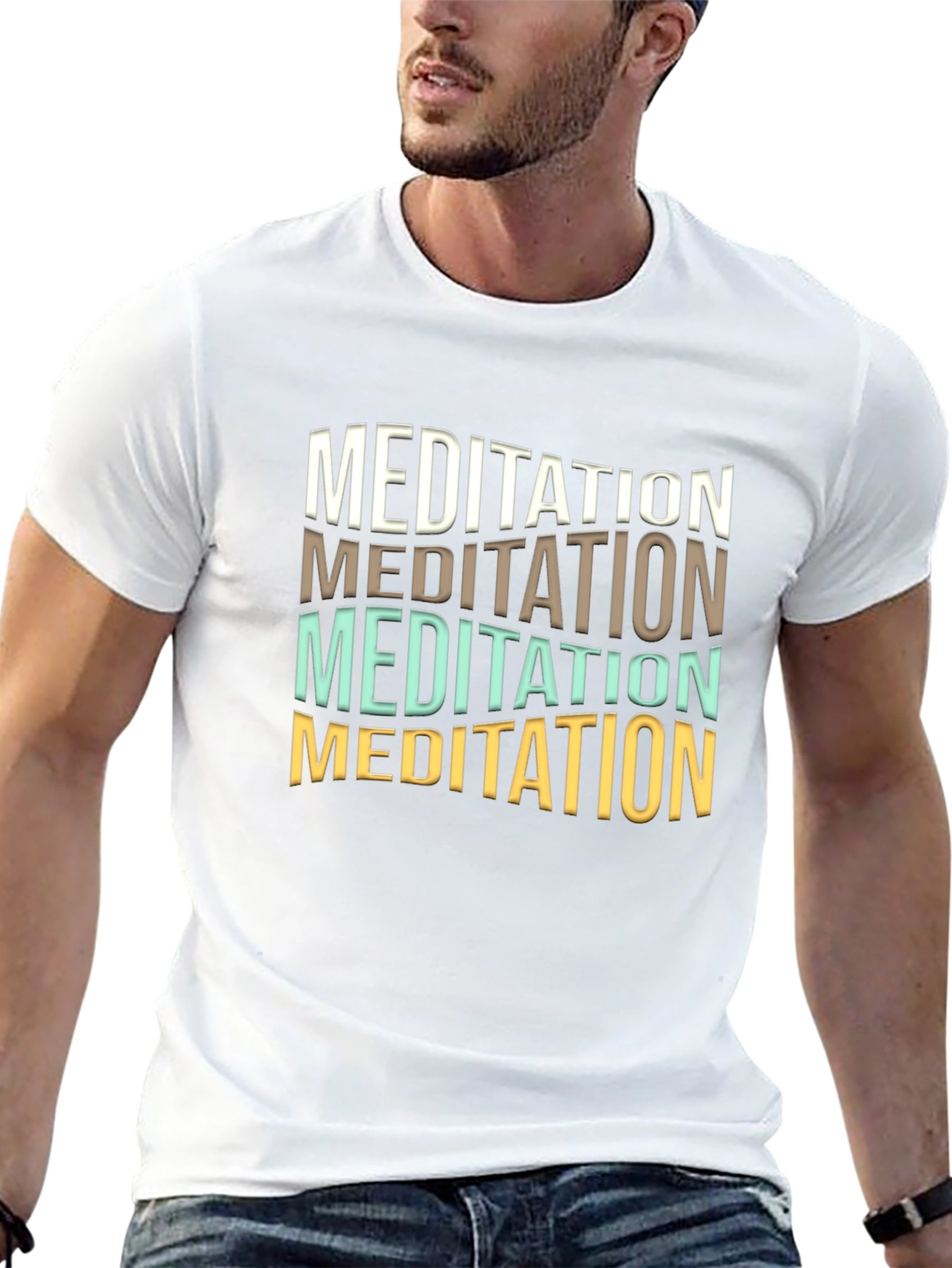 Black Meditation Graphic Tee - Soft Cotton Blend view 13