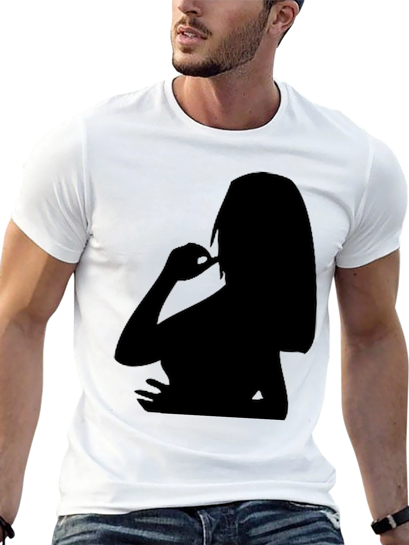 Black Silhouette Graphic Tee - Men's Black T-Shirt view 13