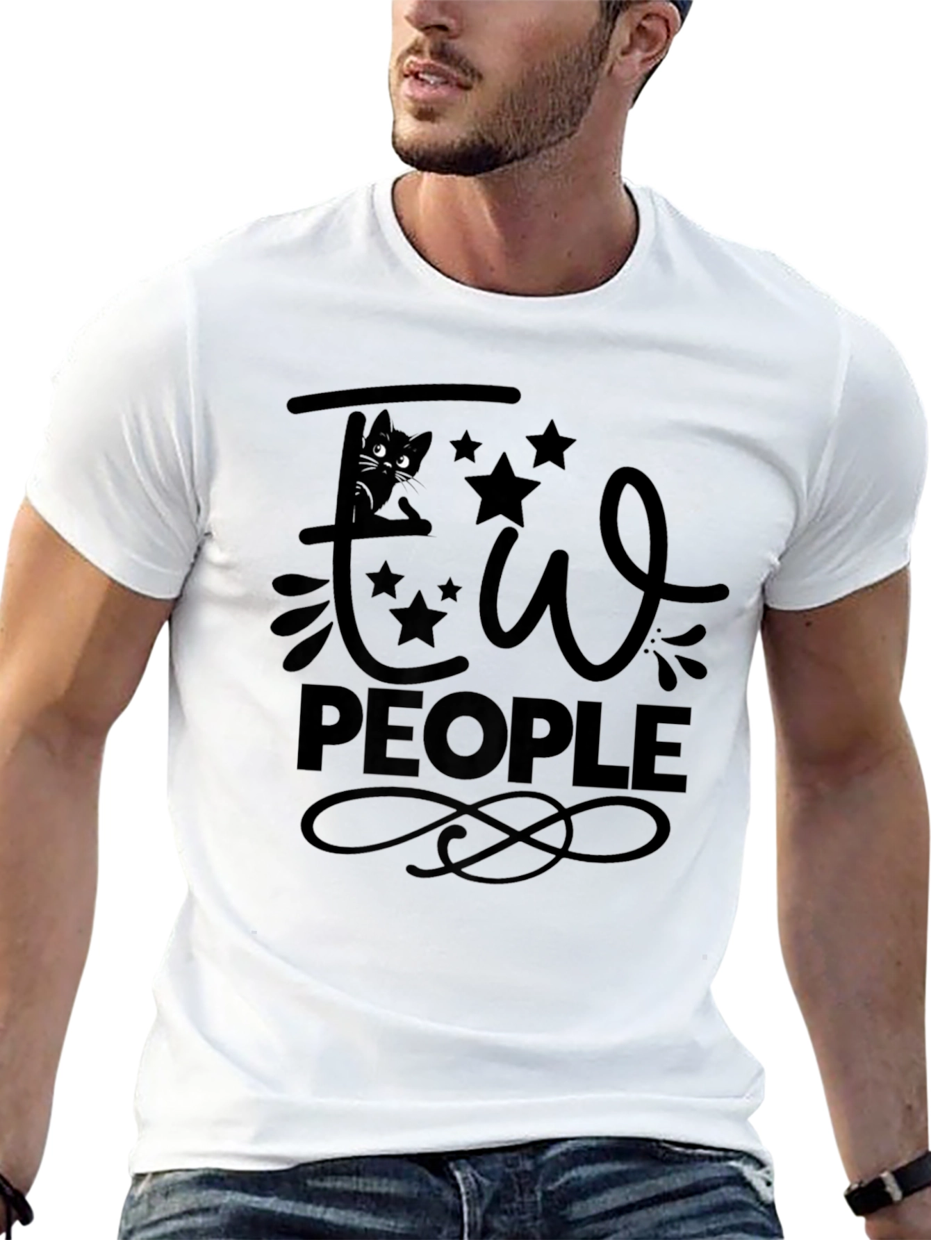 Black Ew People Black Cat Graphic Tee view 13