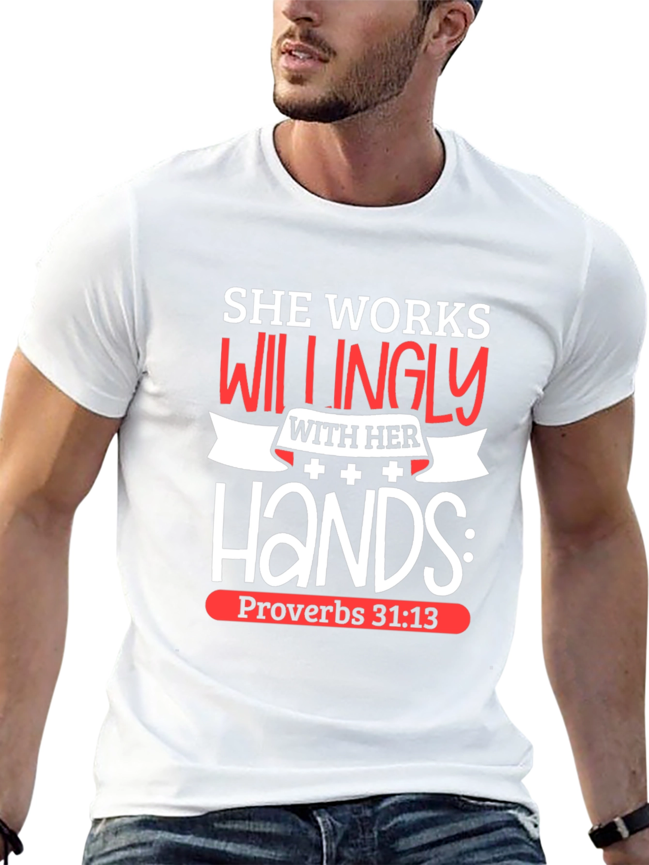 Black She Works Willingly T-Shirt Proverbs 31:13 Christian Tee view 13
