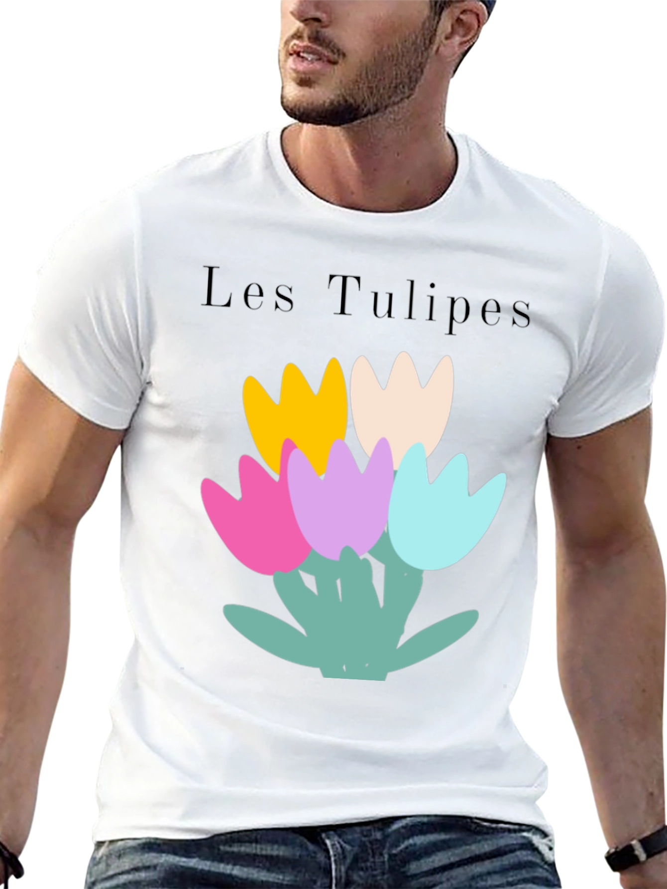 Black Les Tulipes Graphic Tee - Stylish Casual Wear view 13