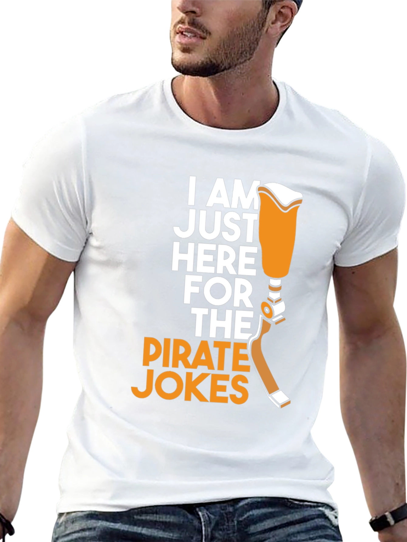 Black Pirate Jokes Prosthetic Leg Humor T-Shirt view 13