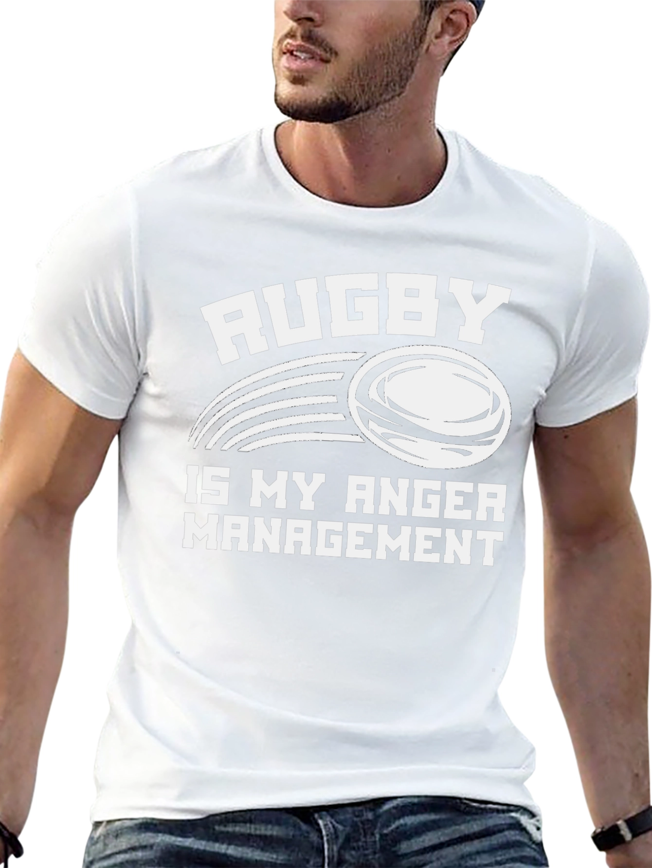 Black Rugby Anger Management Graphic Tee view 13