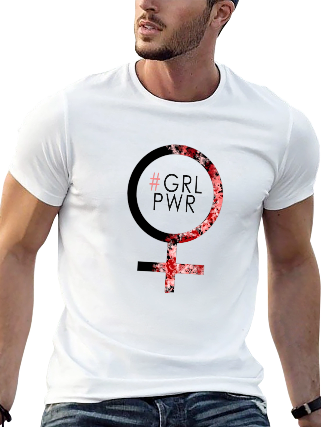 Black GRL PWR Graphic Tee - Black Feminist T-Shirt view 13