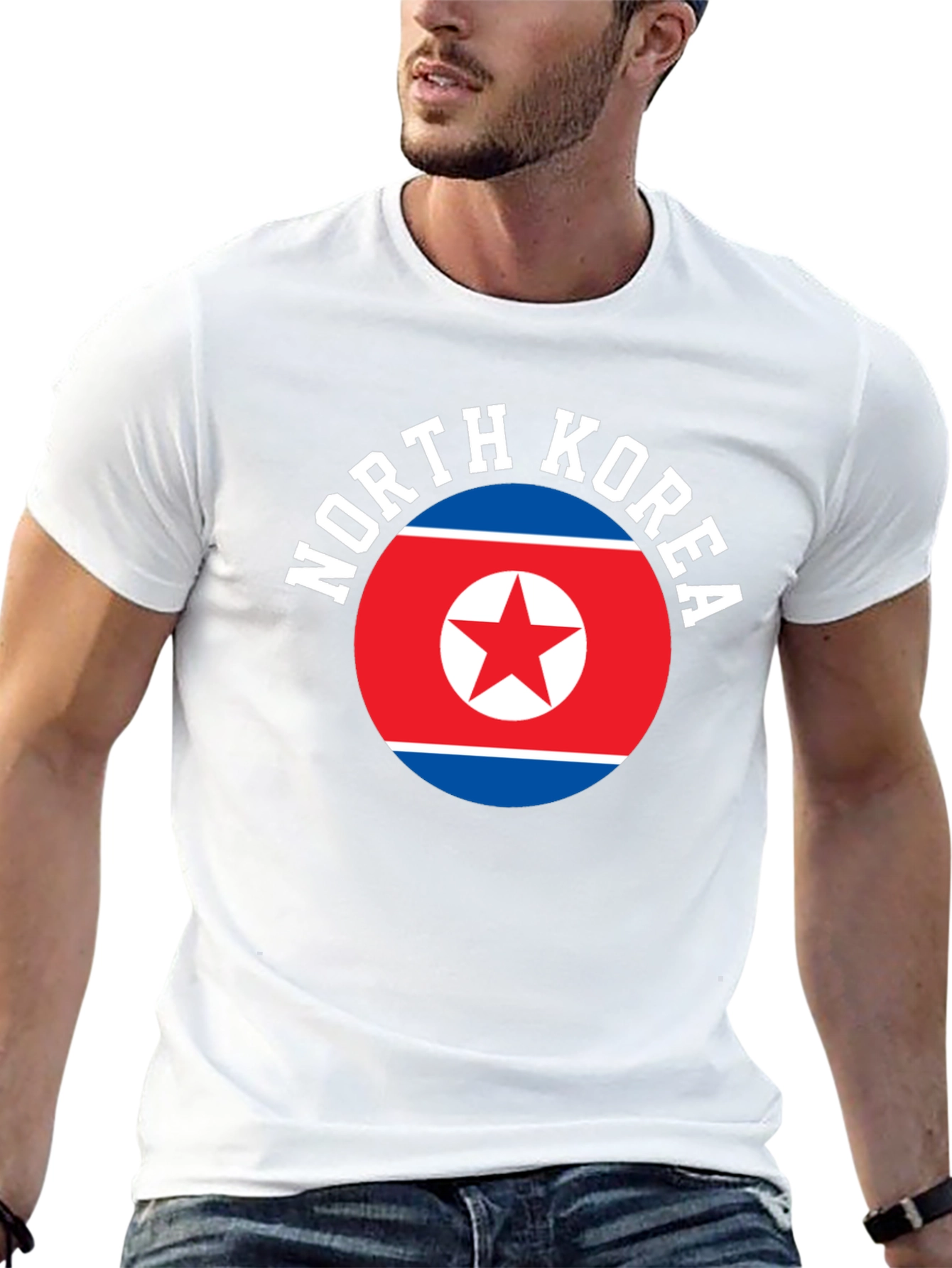 Black North Korea Flag T-Shirt view 13