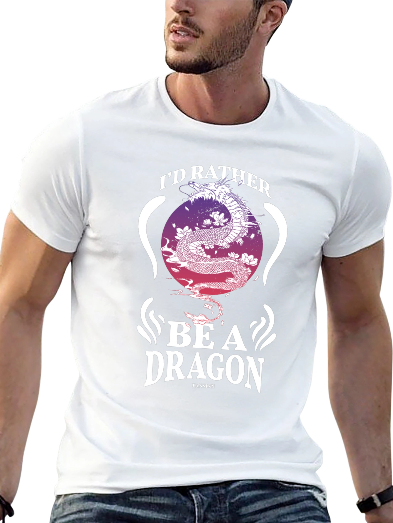 Black I'd Rather Be A Dragon Graphic Tee view 13