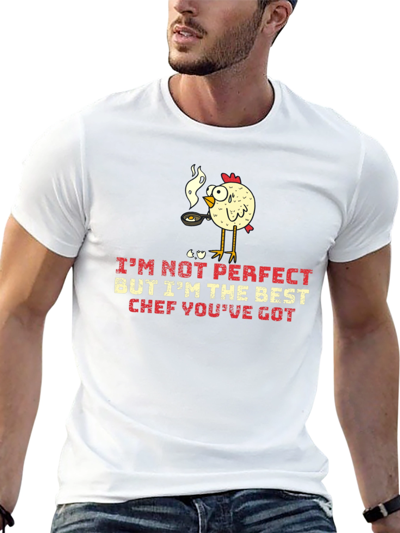 Black Funny Chicken Chef Graphic T-Shirt view 13