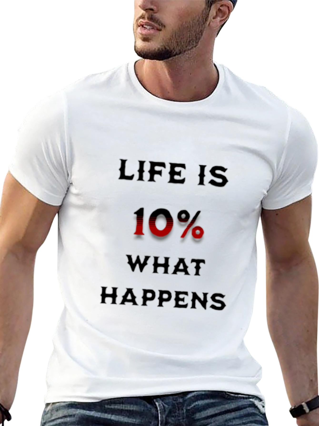 Black Life is 10% T-Shirt - Motivational Mens Tee view 13