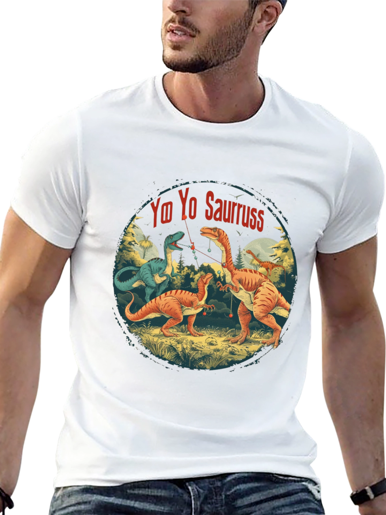 Black Yo Yo Sauruss T-Shirt - Dinosaur Fishing Fun! view 13