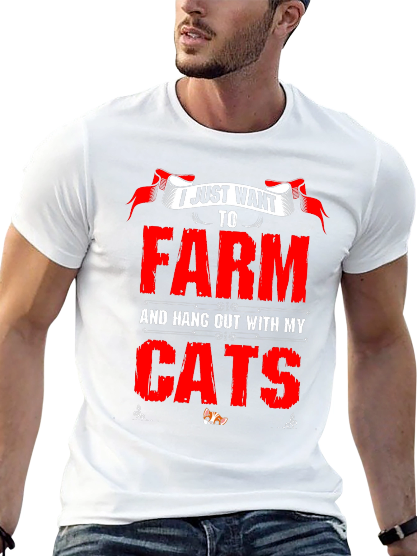 Black Farm & Cats T-Shirt: Funny Farmer Tee view 13
