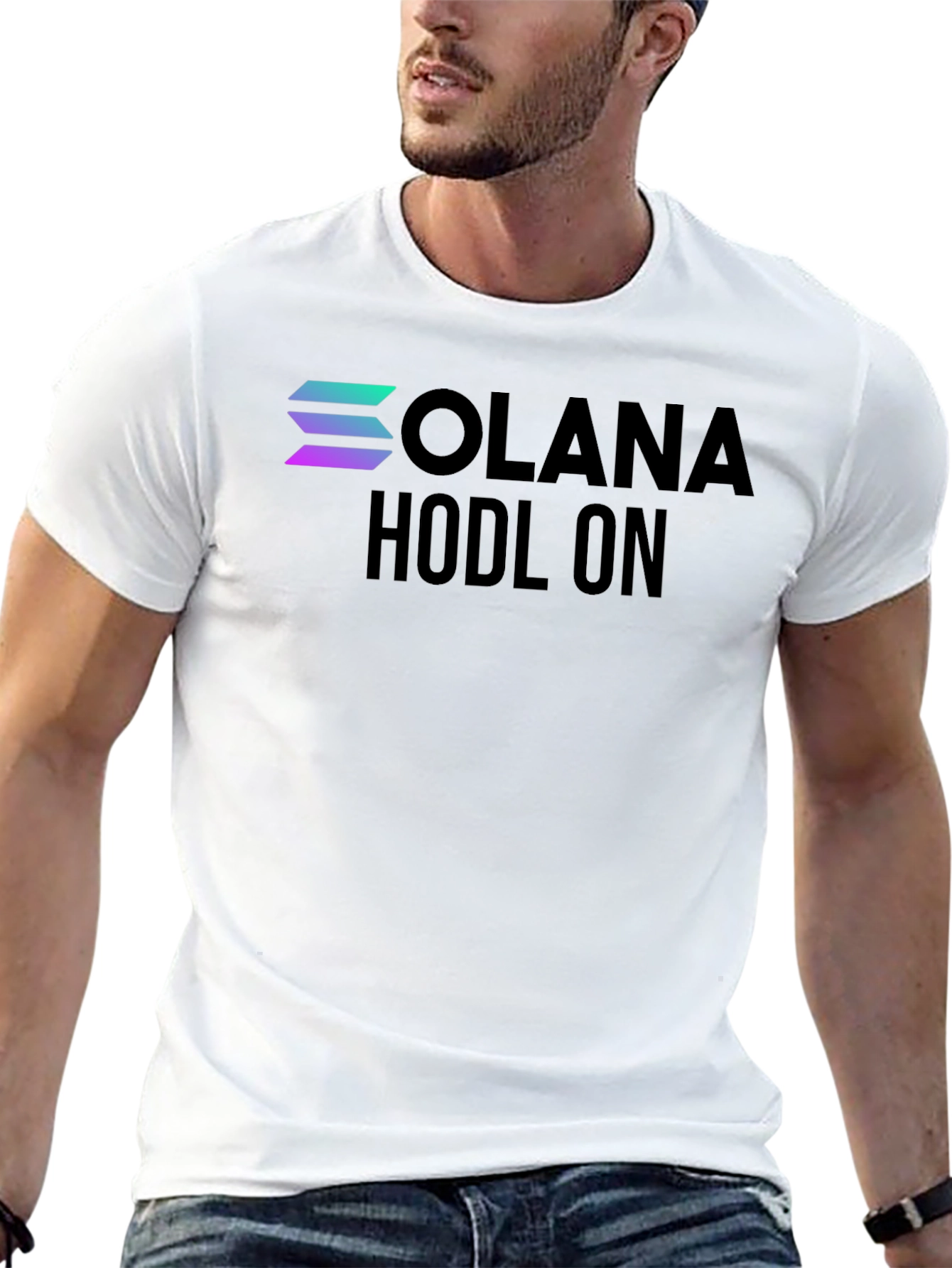 Black Solana Hodl On Black T-Shirt Crypto Investor Tee view 13