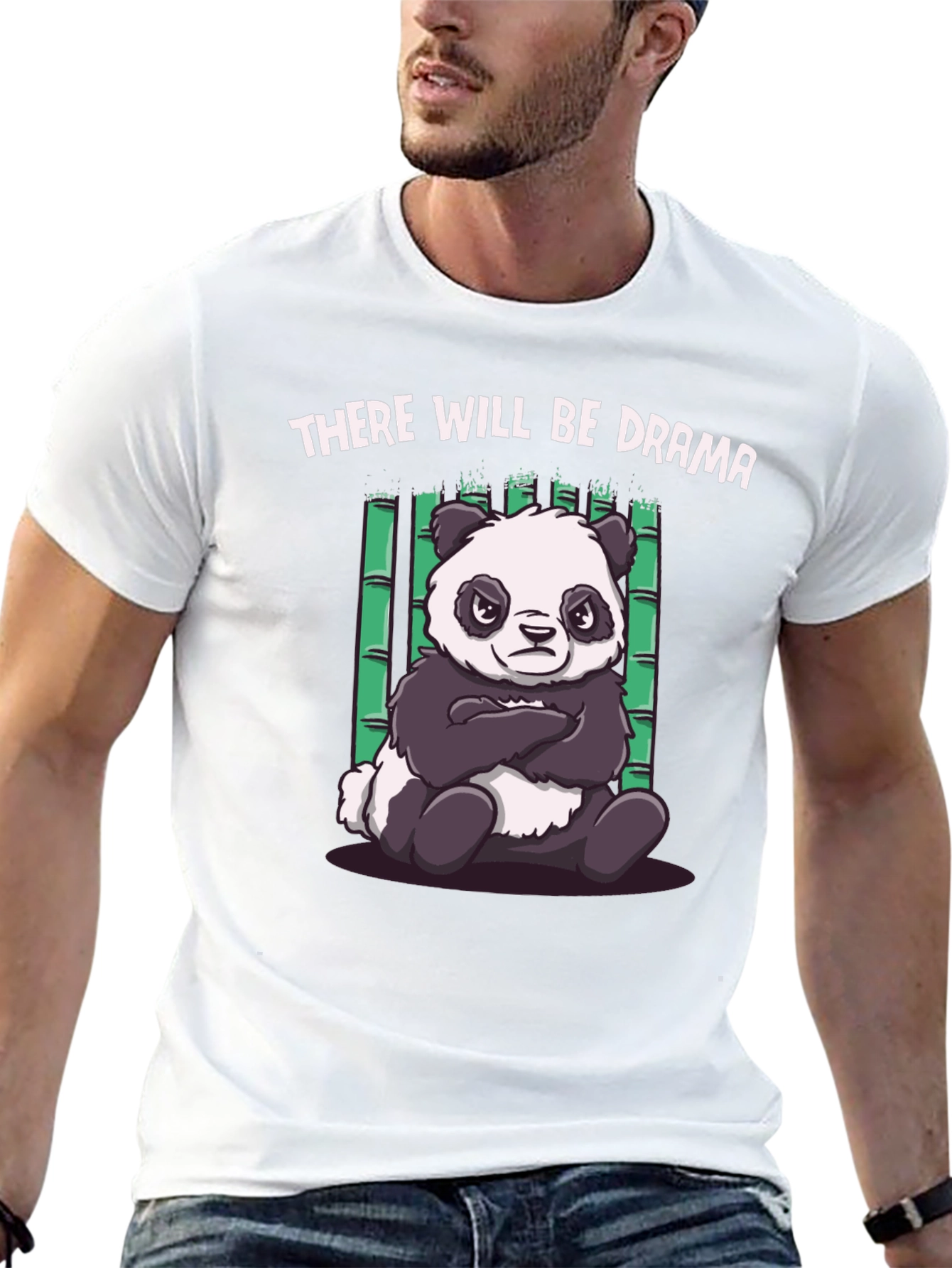 Black Drama Panda Black T-Shirt - Funny Graphic Tee view 13
