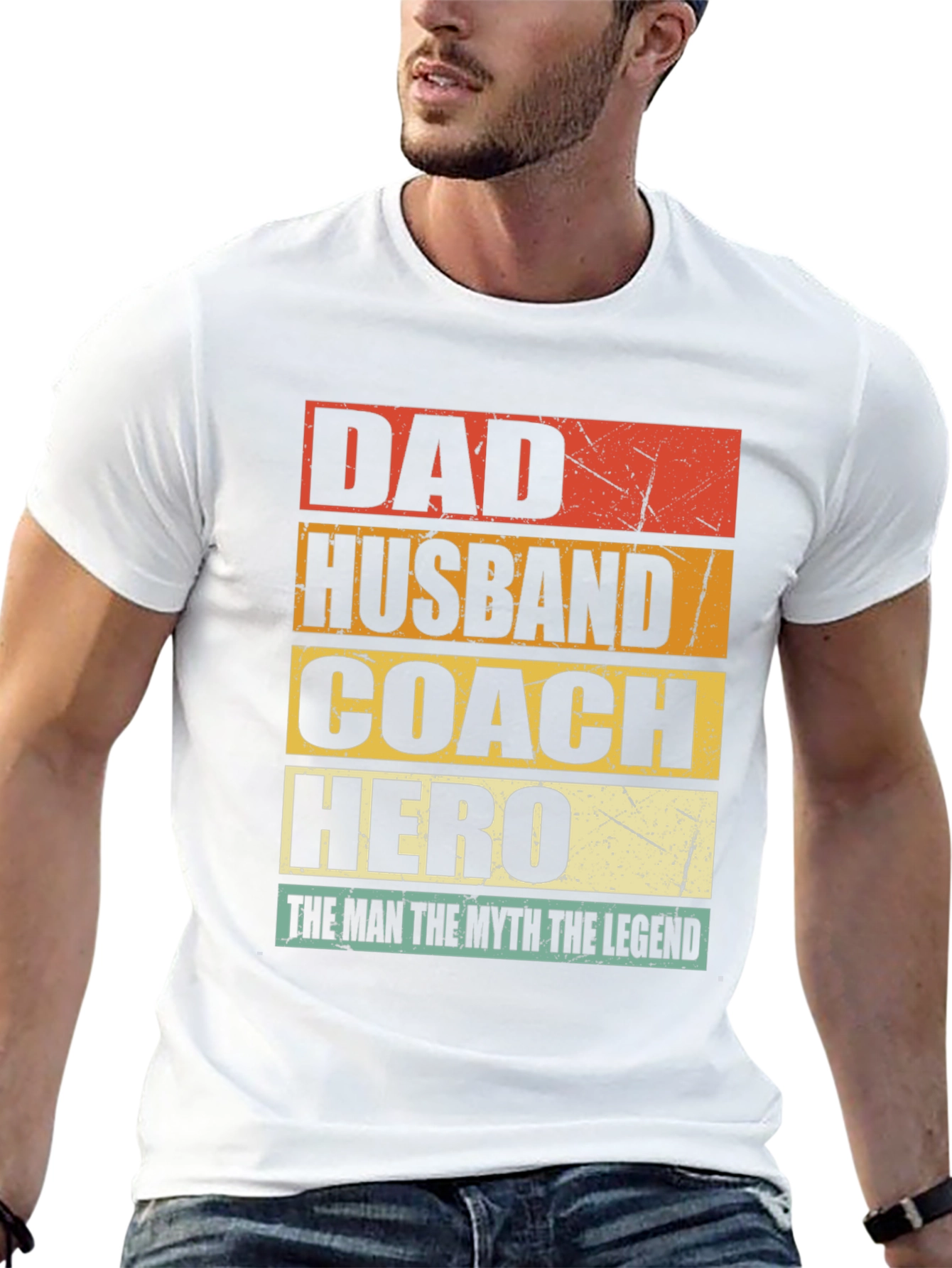 Black Dad Husband Coach Hero T-Shirt view 13