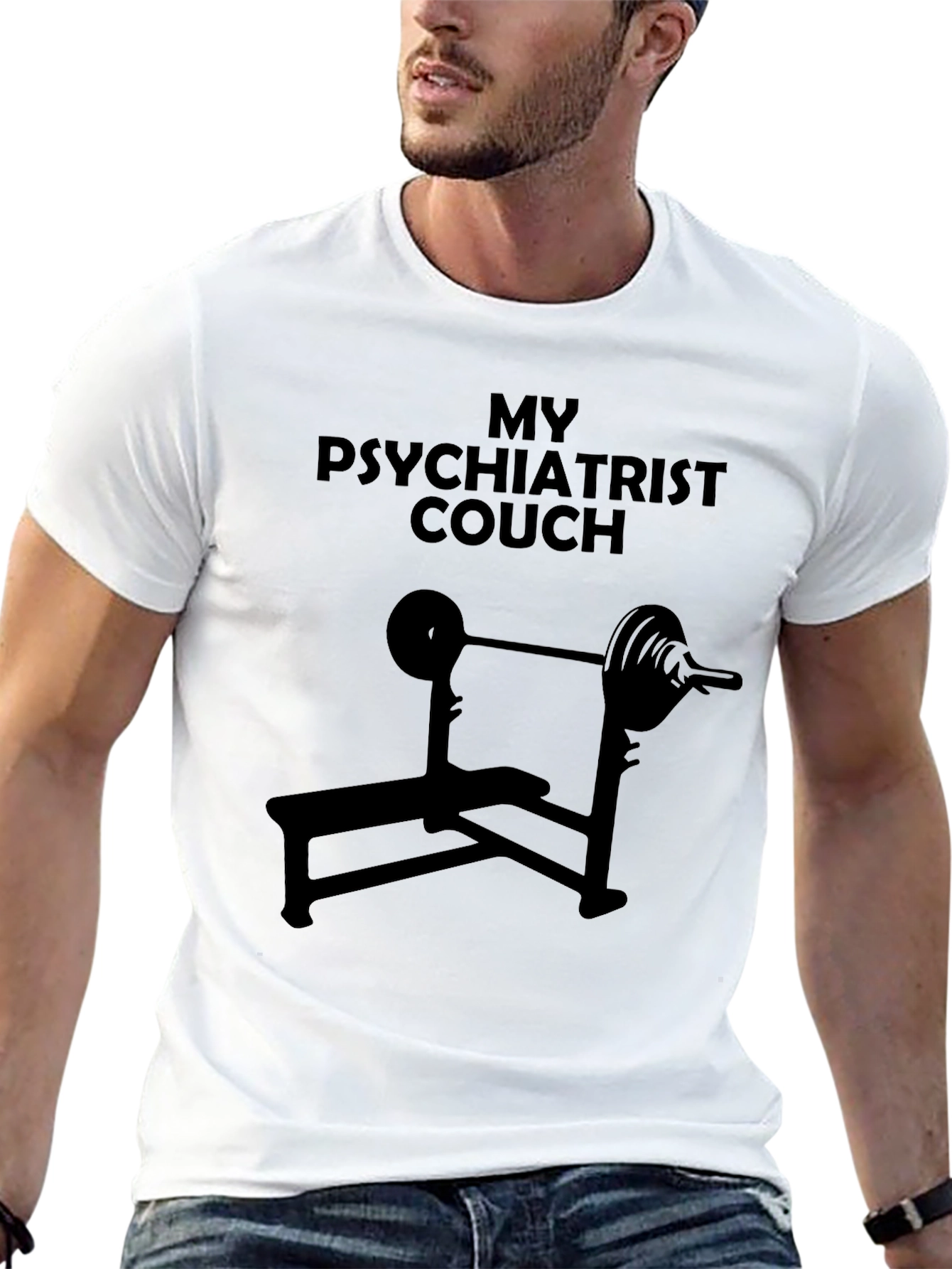 Black My Psychiatrist Couch Black T-Shirt view 13