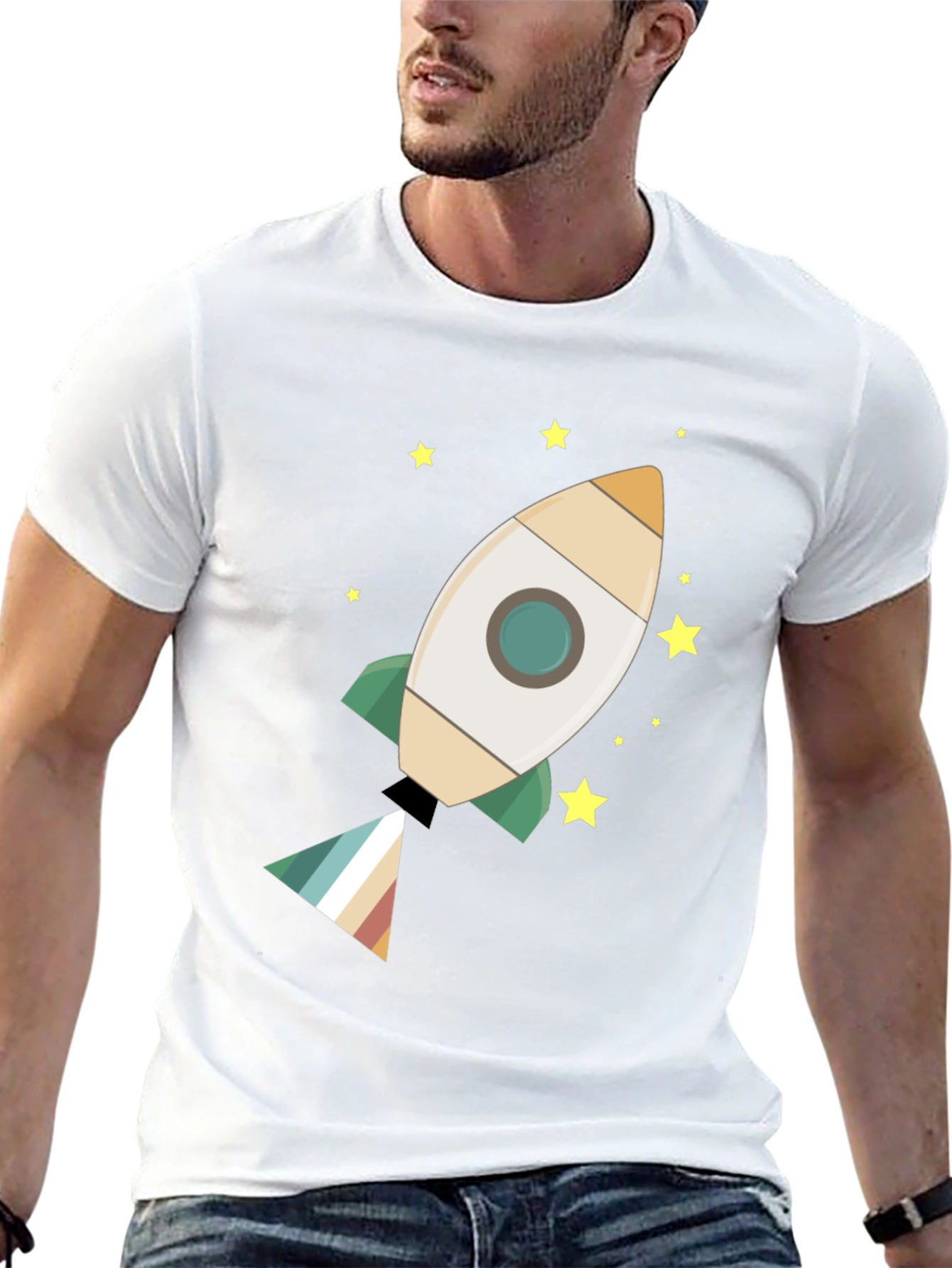 Black Rocket Ship T-Shirt - Blast Off in Style view 13