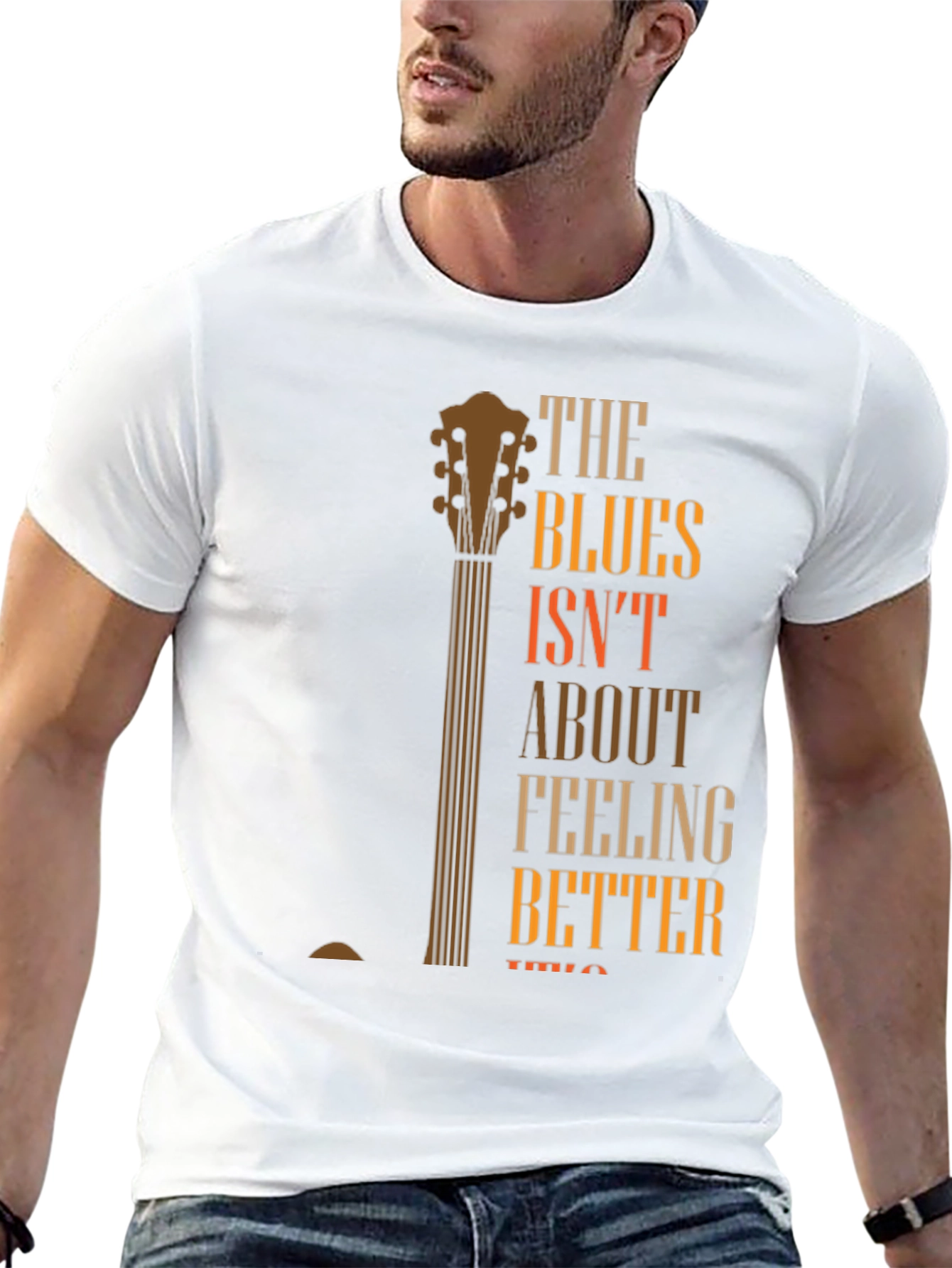 Blues Guitar Graphic T-Shirt - Feeling Better Lyric Tee - 13