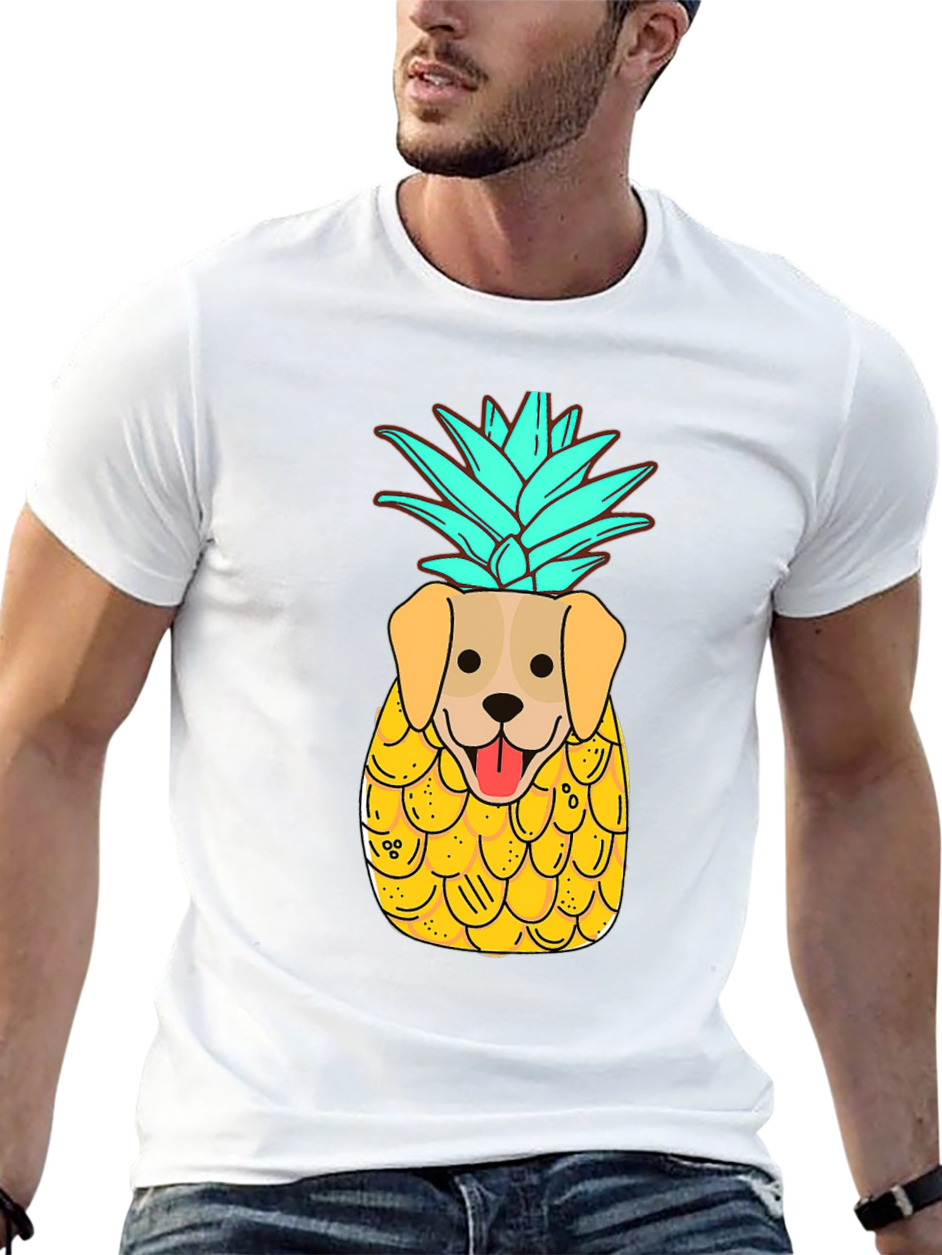 Black Dog-Pineapple Graphic Black T-Shirt view 13