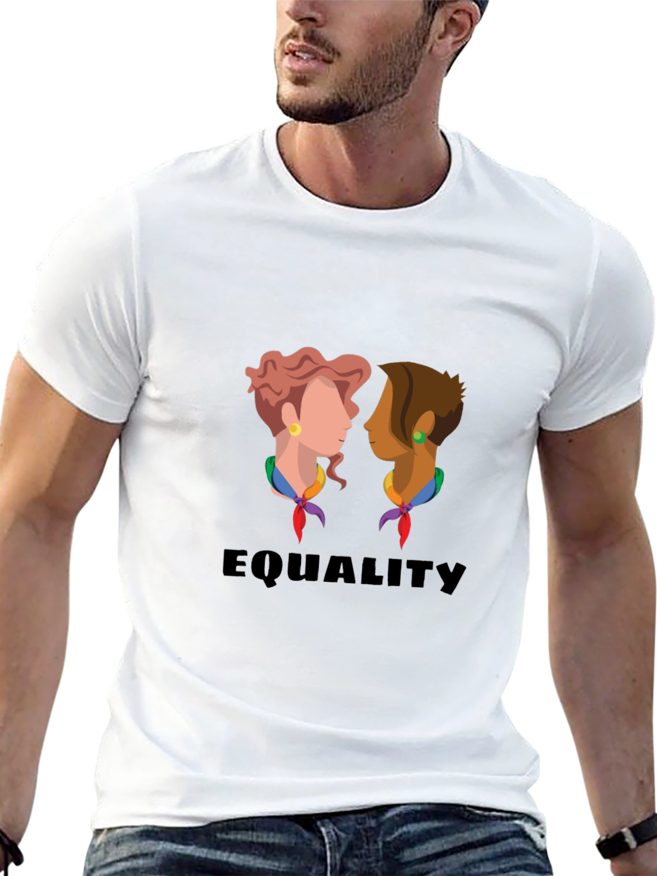 Black Equality Graphic Tee - Black Unisex T-Shirt view 13