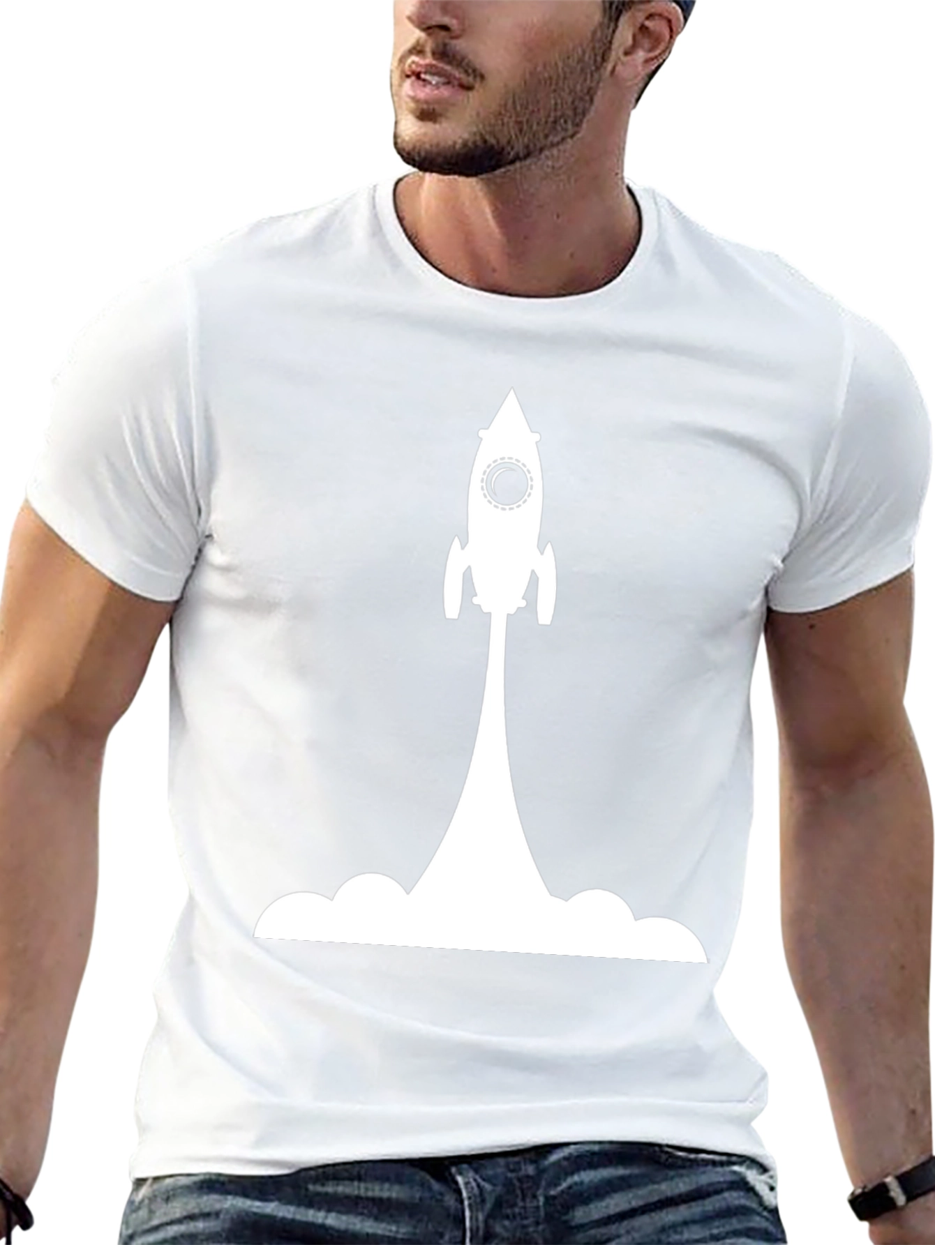 Black Rocket Launch Graphic Tee - Soft Cotton Blend view 13