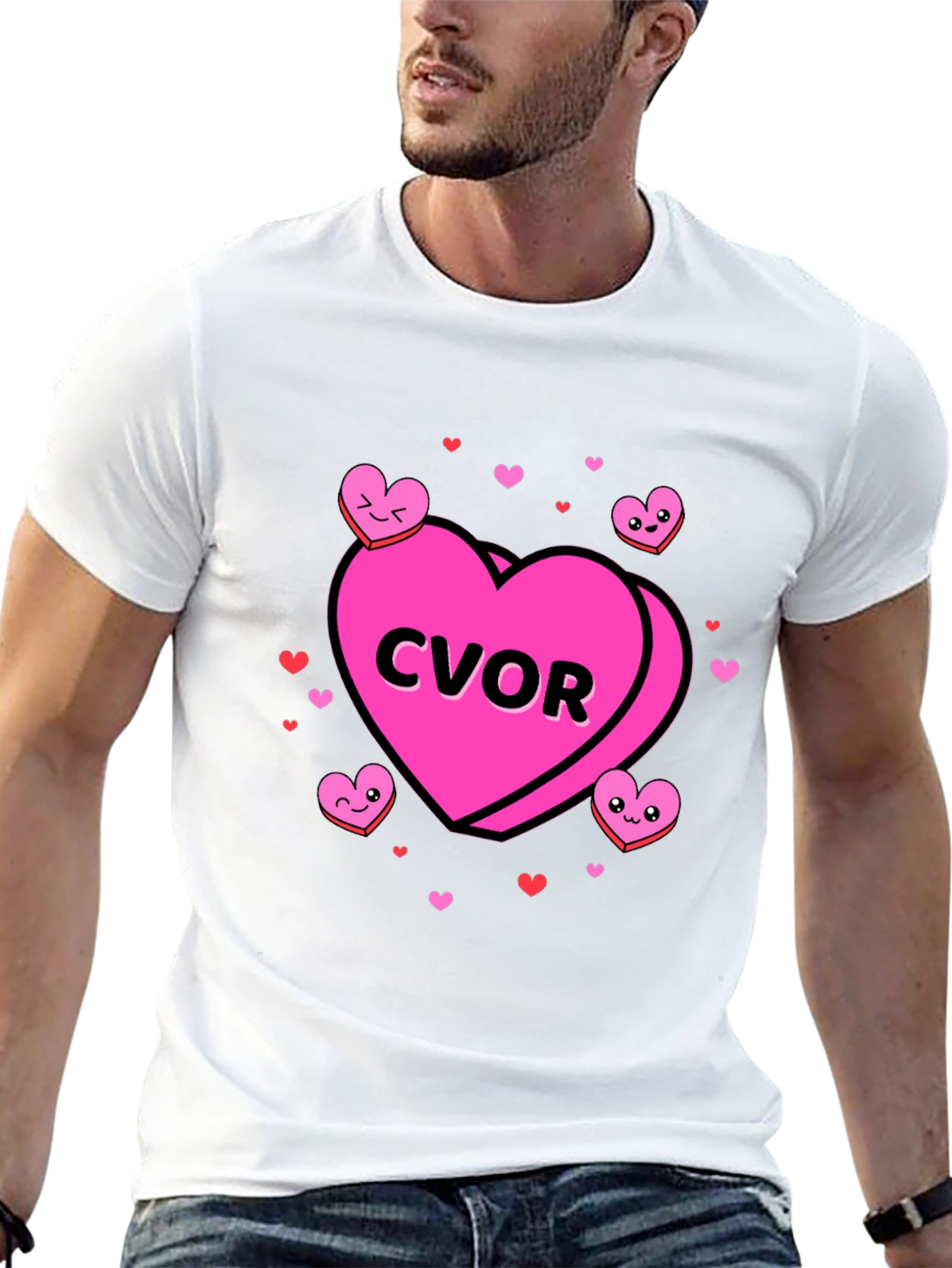 Black CVOR Heart Valentine's Day T-Shirt view 13