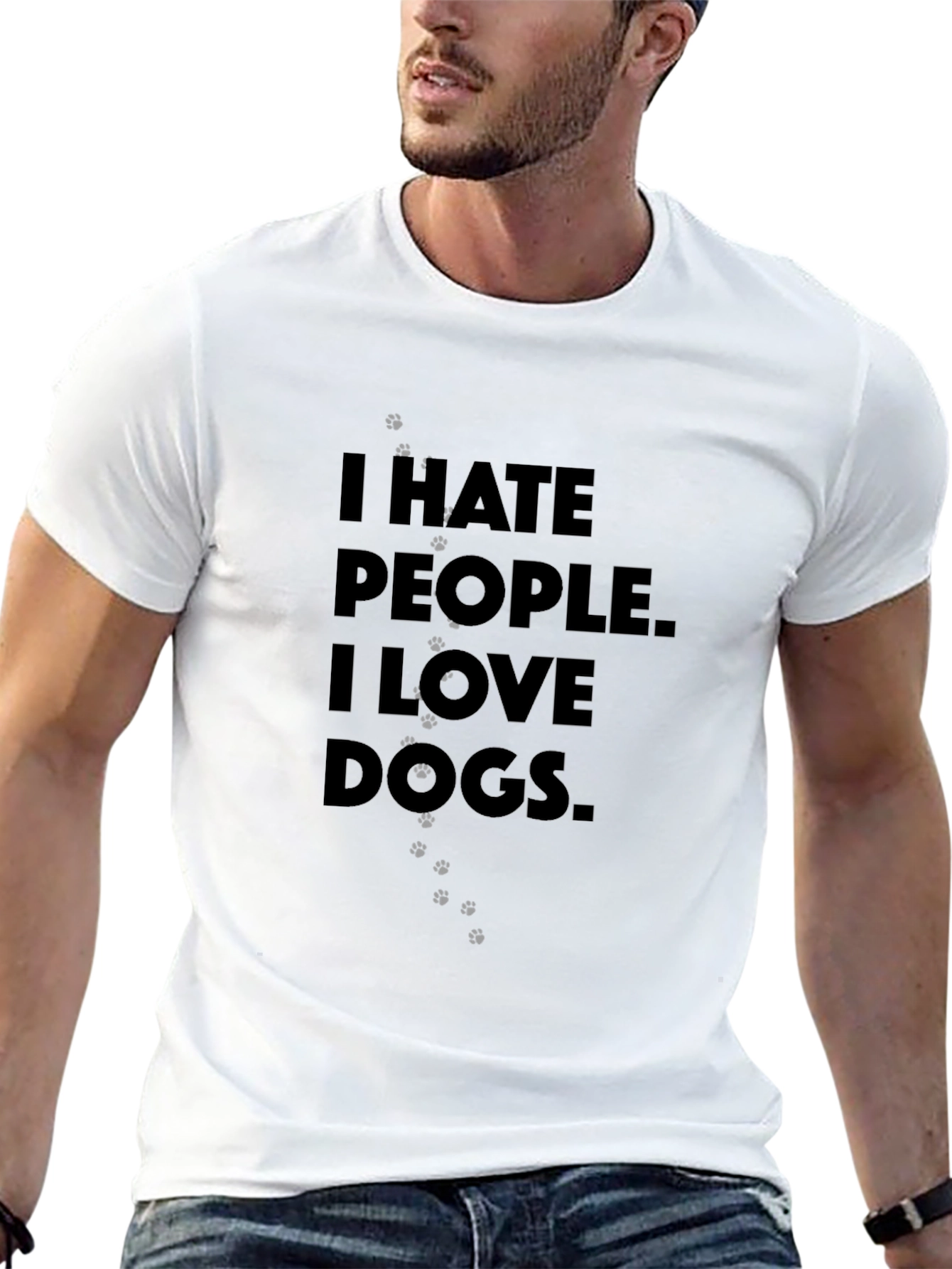 Black I Hate People, I Love Dogs T-Shirt view 13