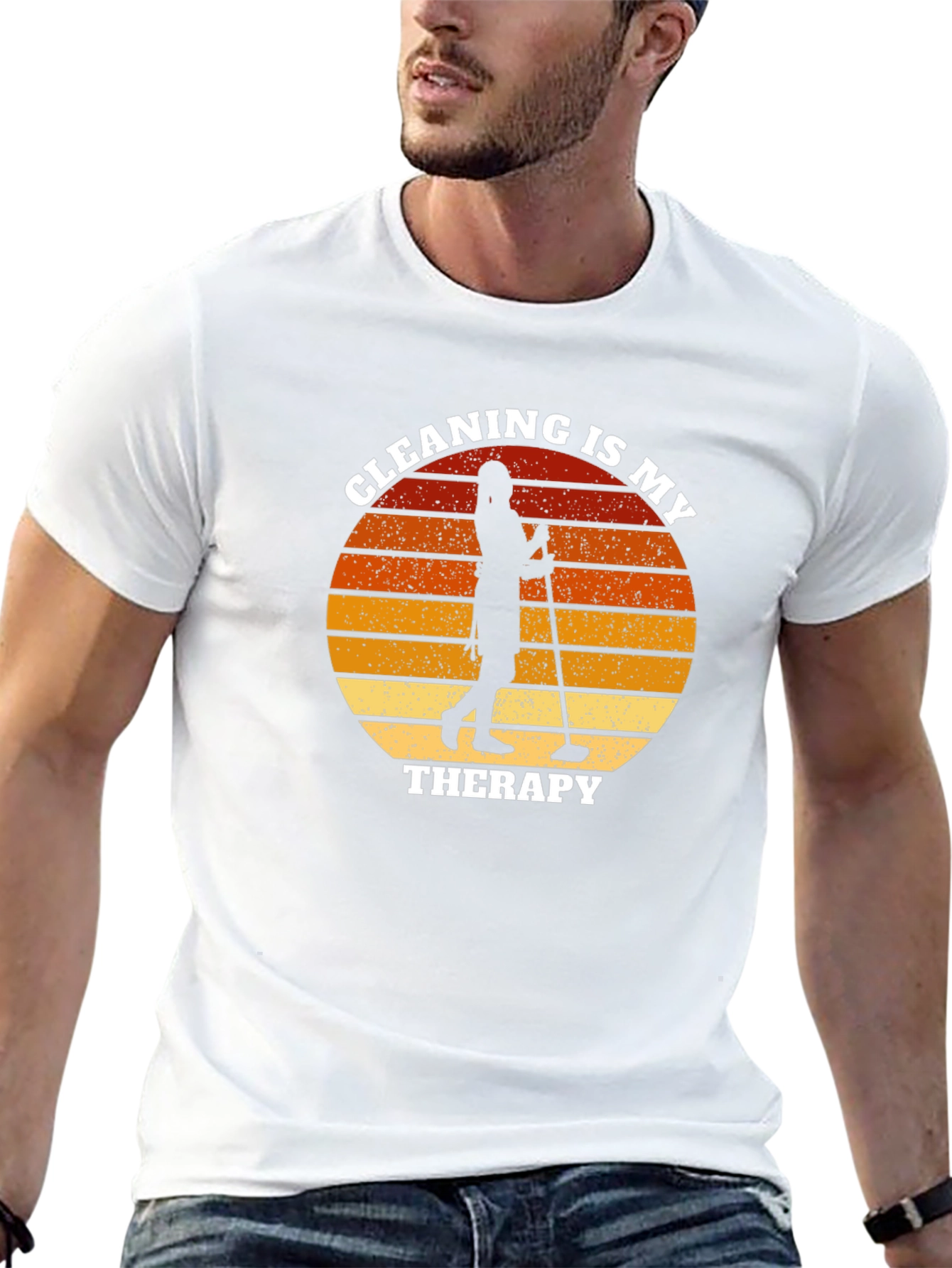Black Cleaning Therapy Graphic T-Shirt view 13