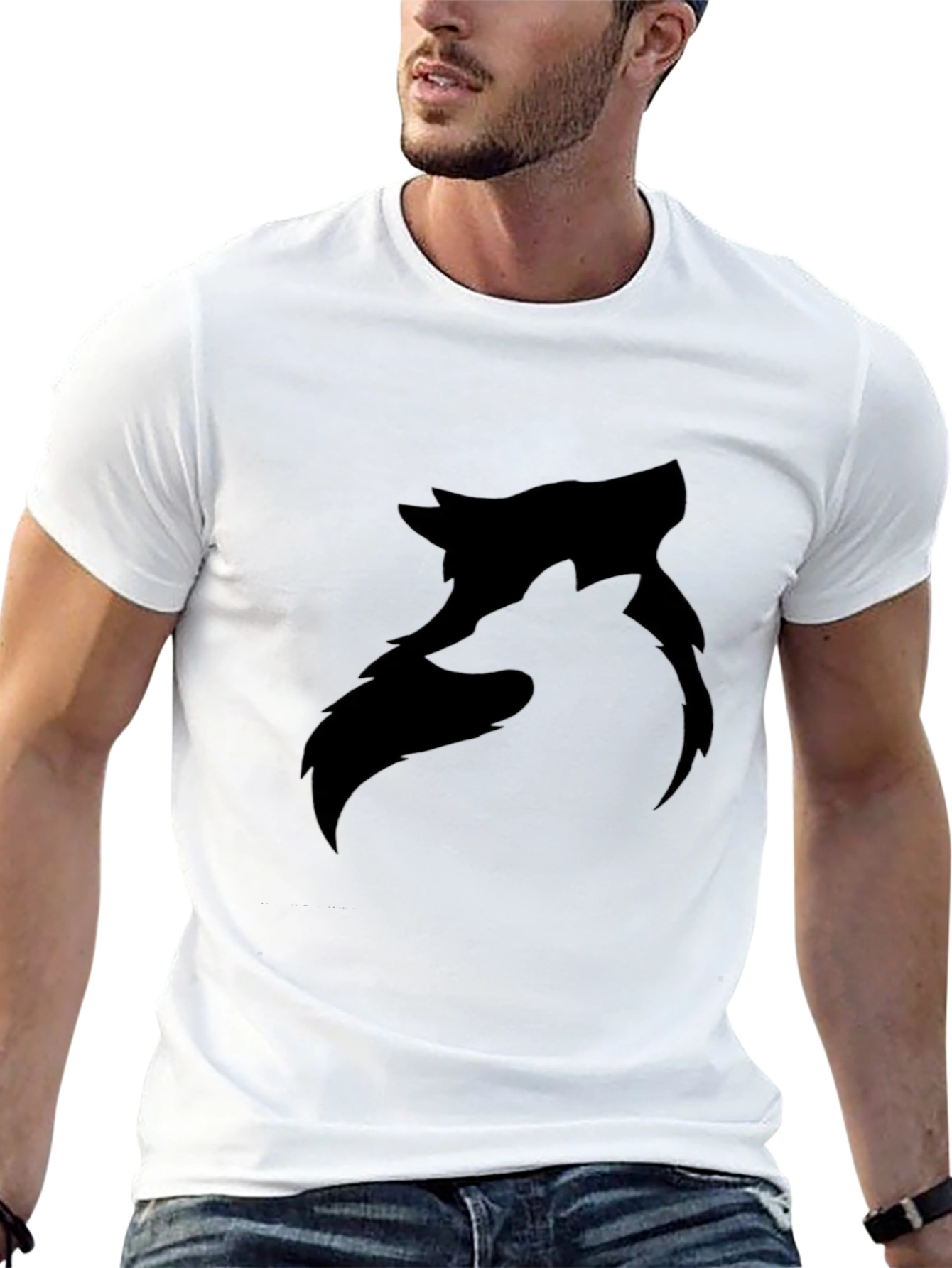 Black Black Wolf Graphic Tee - Modern Style view 13