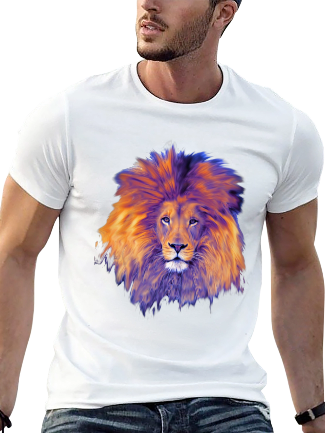 Black Lion Graphic Black T-Shirt view 13