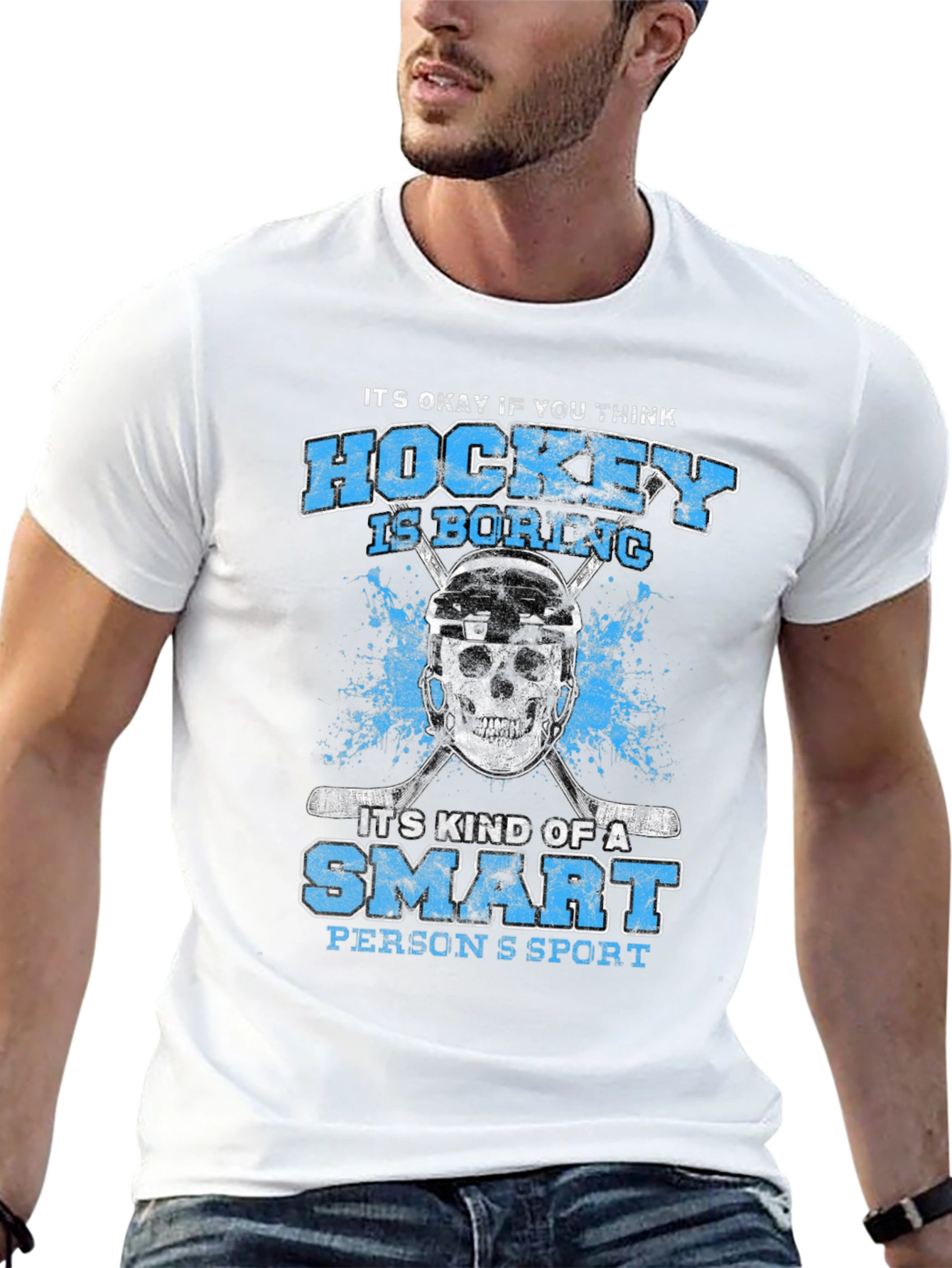Black Hockey is a Smart Person's Sport T-Shirt view 13