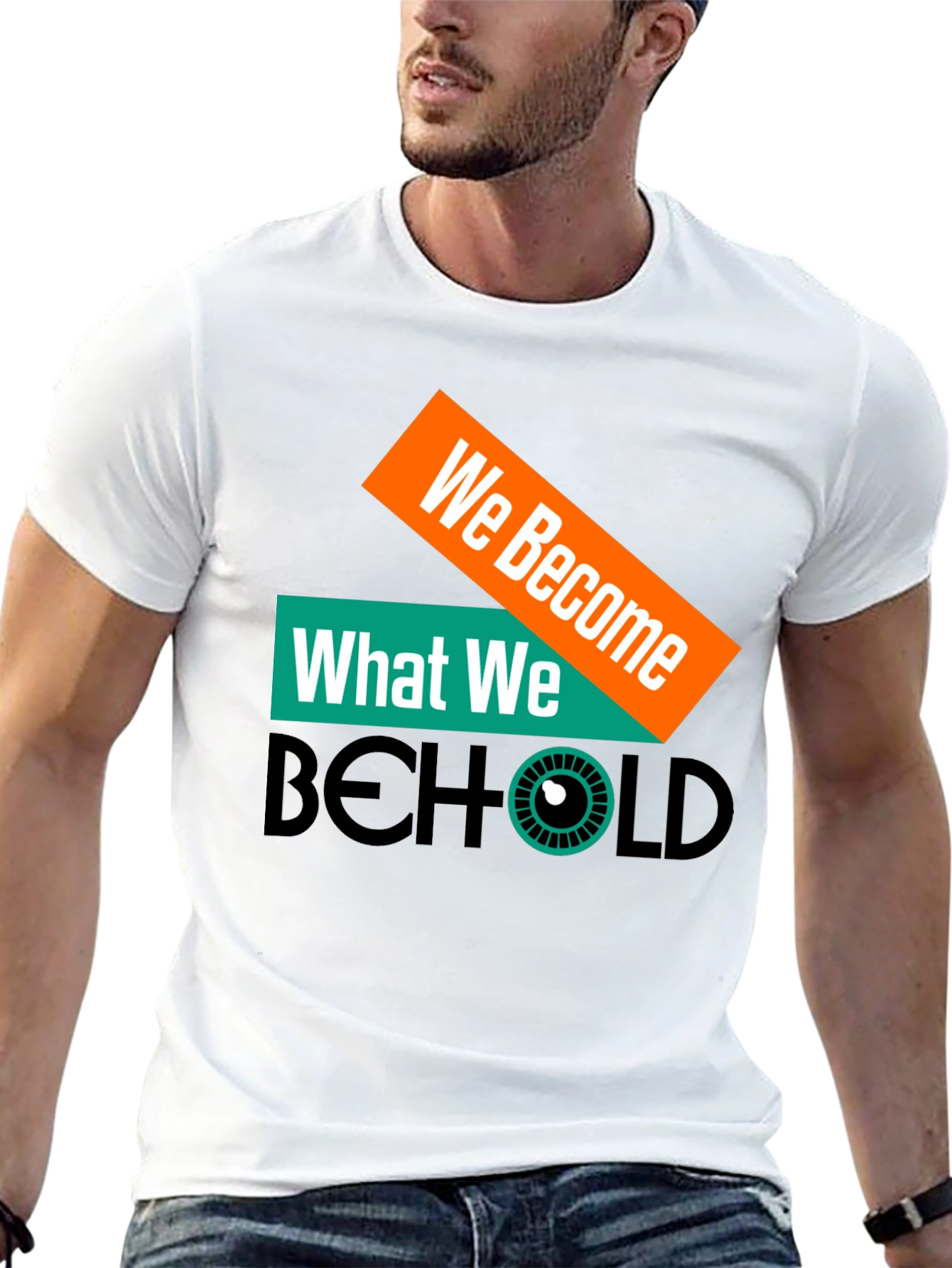 Black We Become What We Behold Graphic Tee view 13