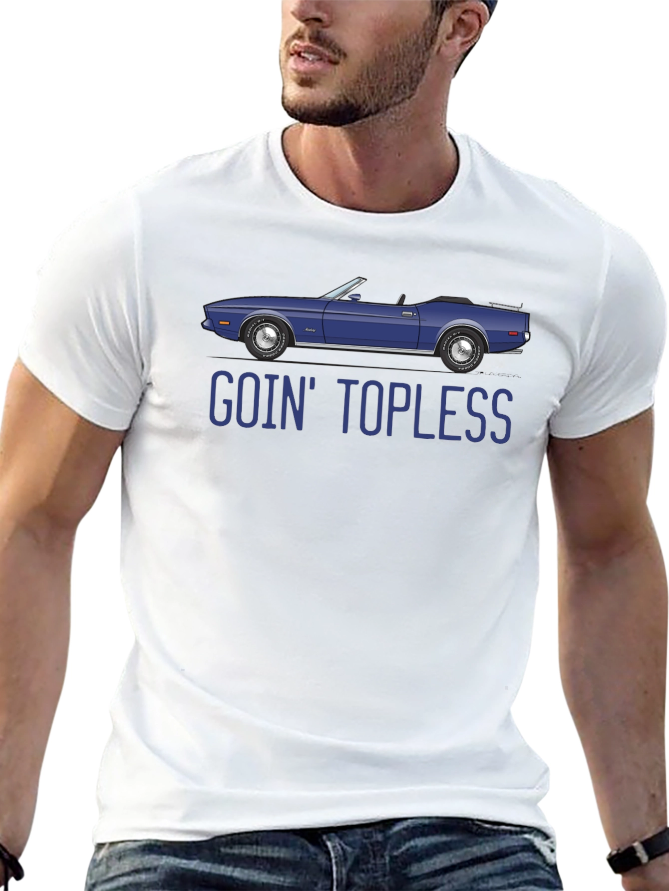 Black Goin' Topless Car T-Shirt - Black view 13