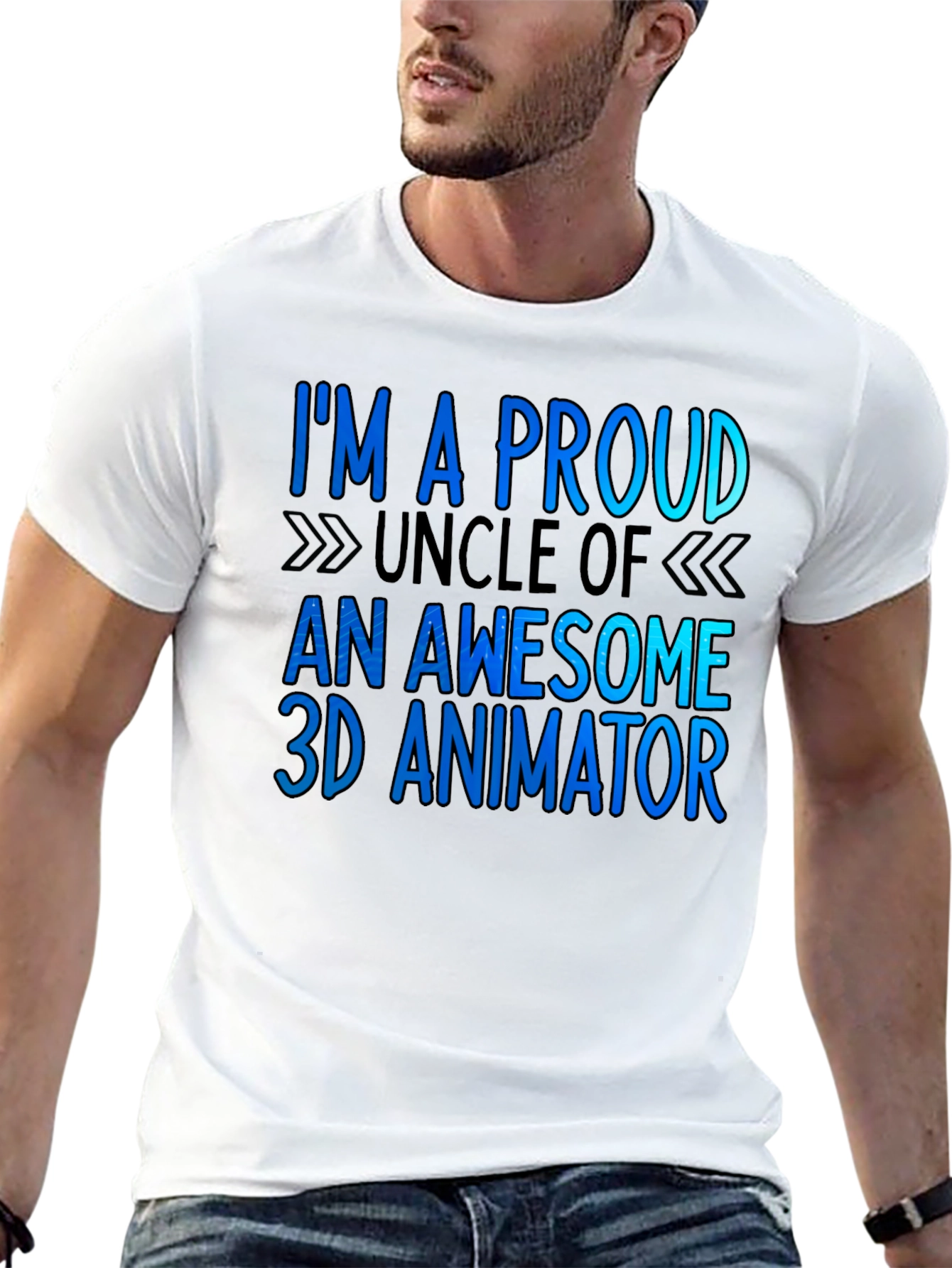 Black Proud Uncle of a 3D Animator T-Shirt view 13